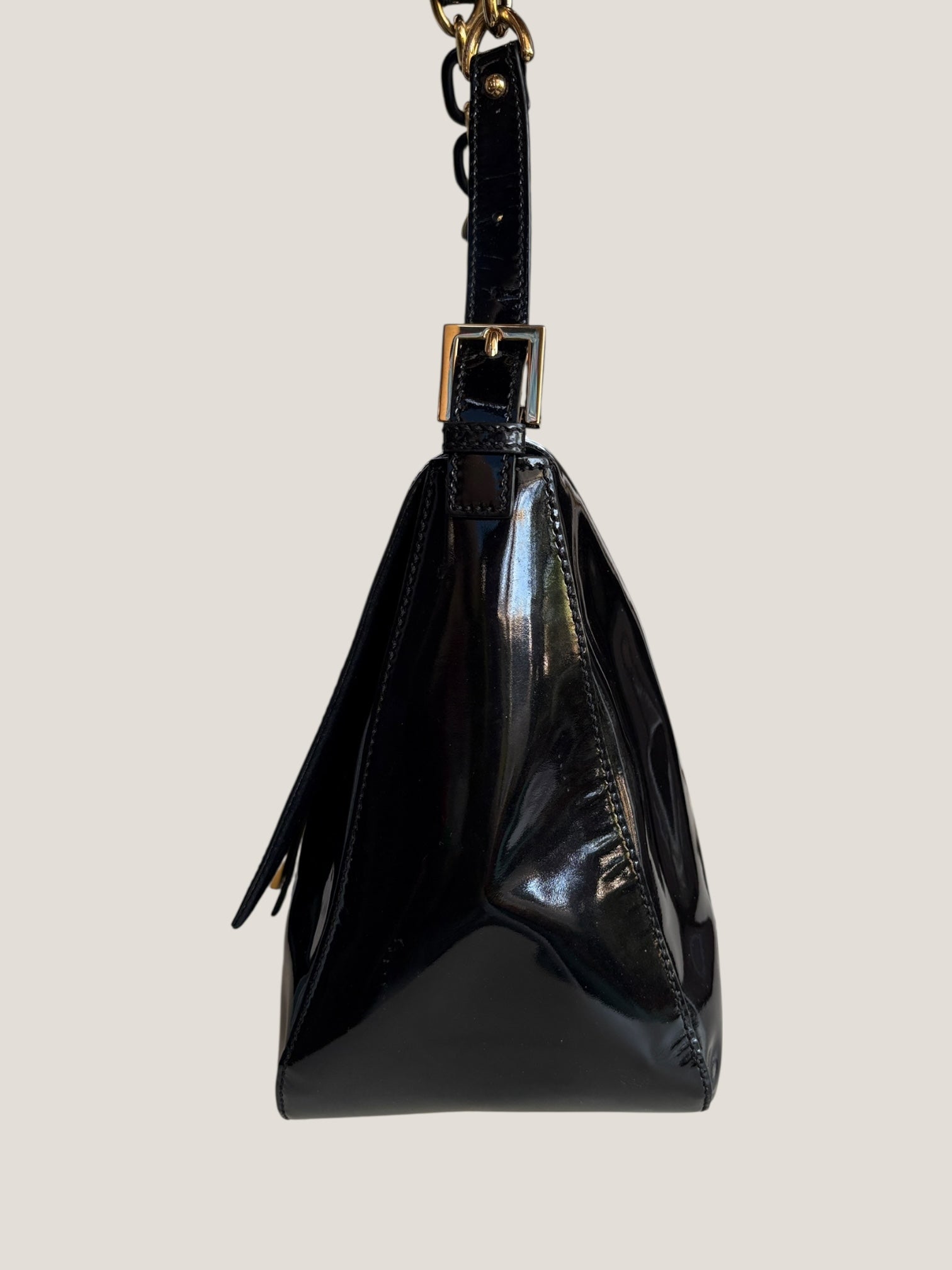 Fendi Mamma Baguette Vernice Nera