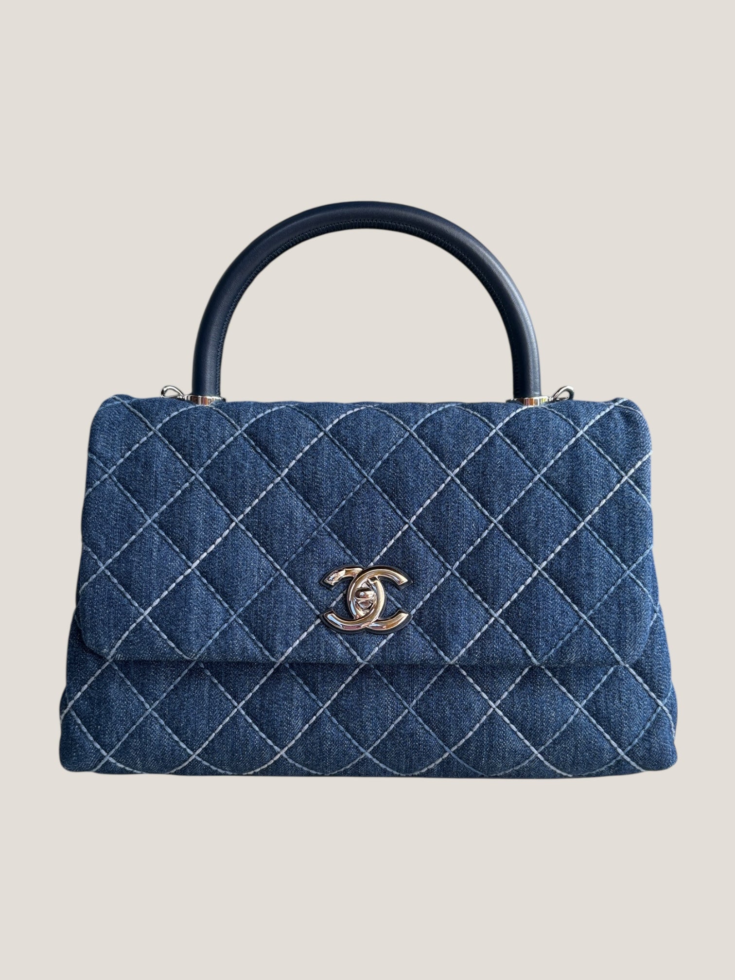 Chanel Coco Top Handle in denim trapuntato