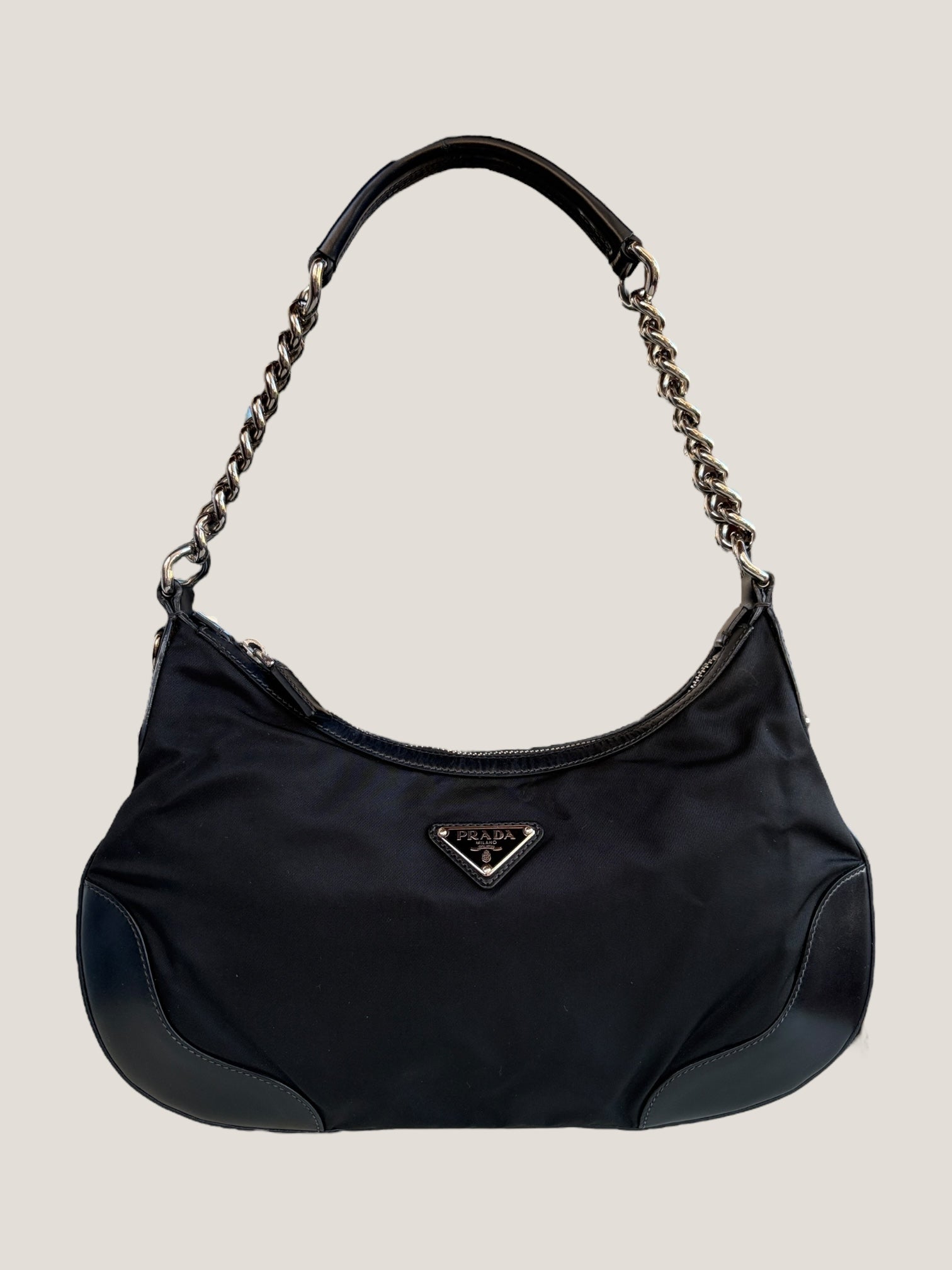 Prada Pochette Chain Nylon Nero