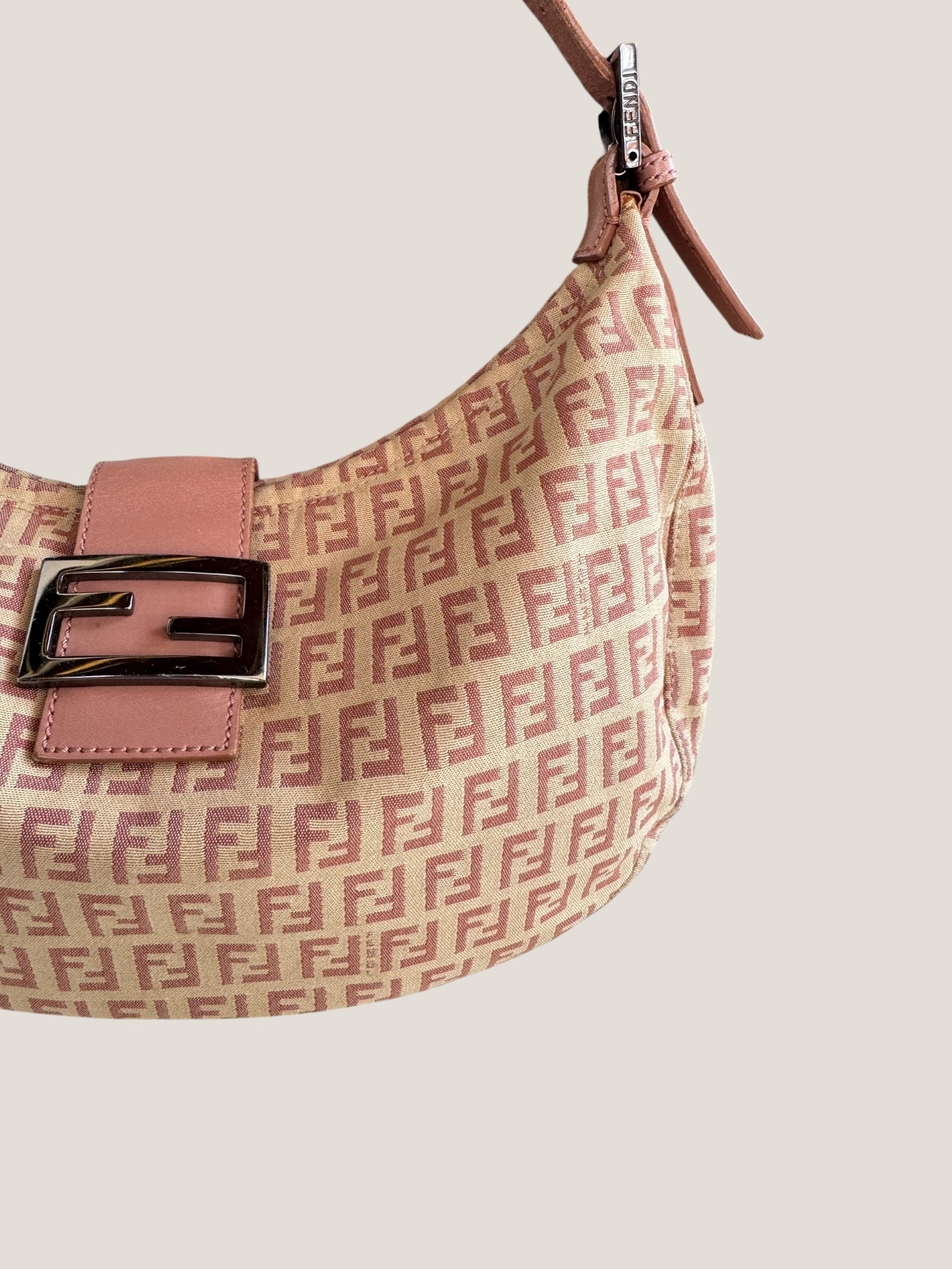 Fendi Baguette Half Moon Monogram Rosa