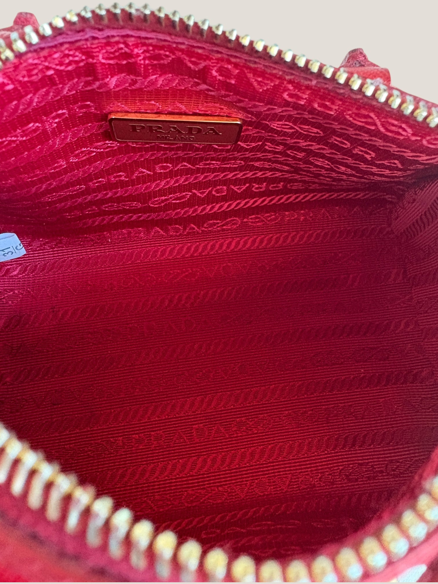 Prada Mini Bauletto in pelle Saffiano rossa