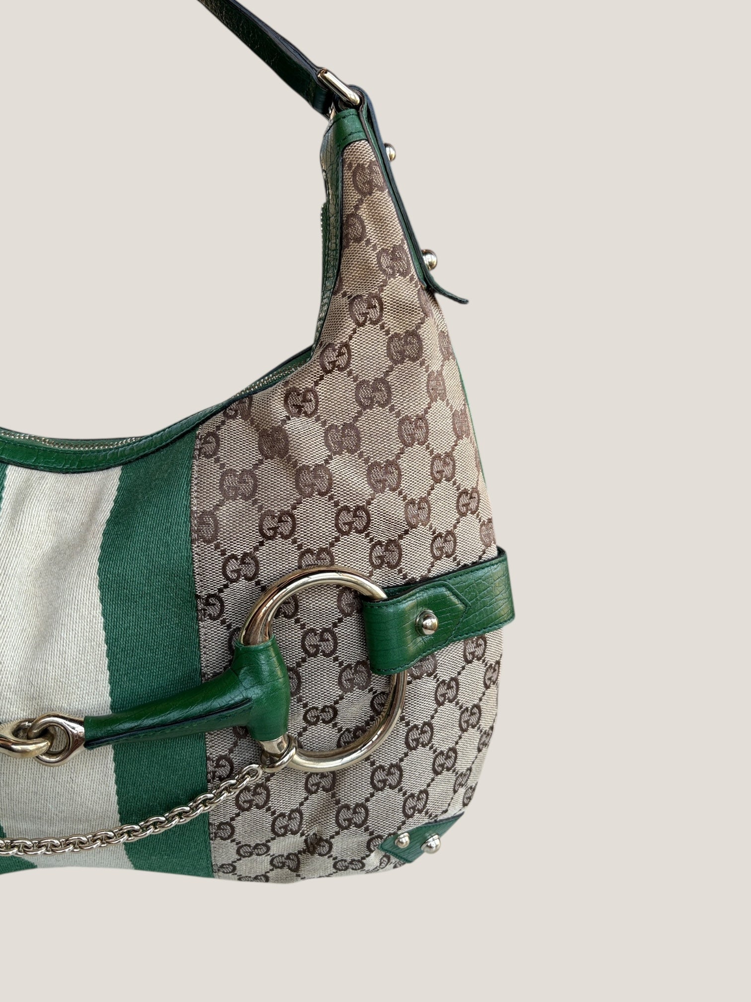 Gucci Horsebit Hobo GG Canvas Verde