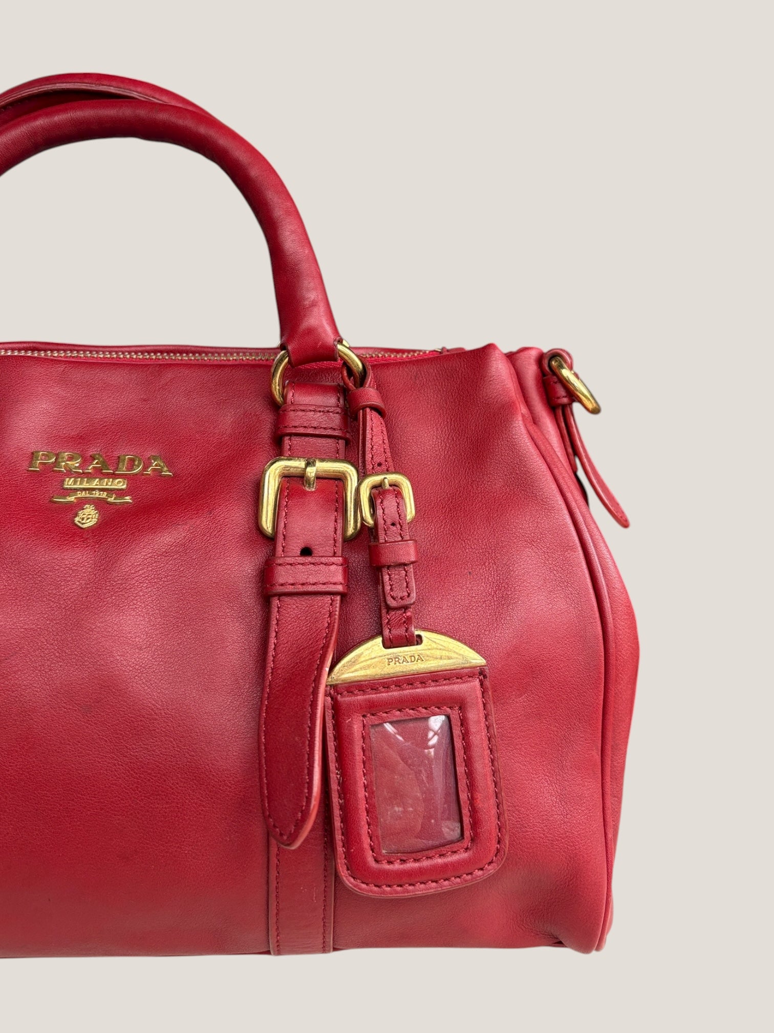 PRADA BOSTON IN PELLE ROSSA