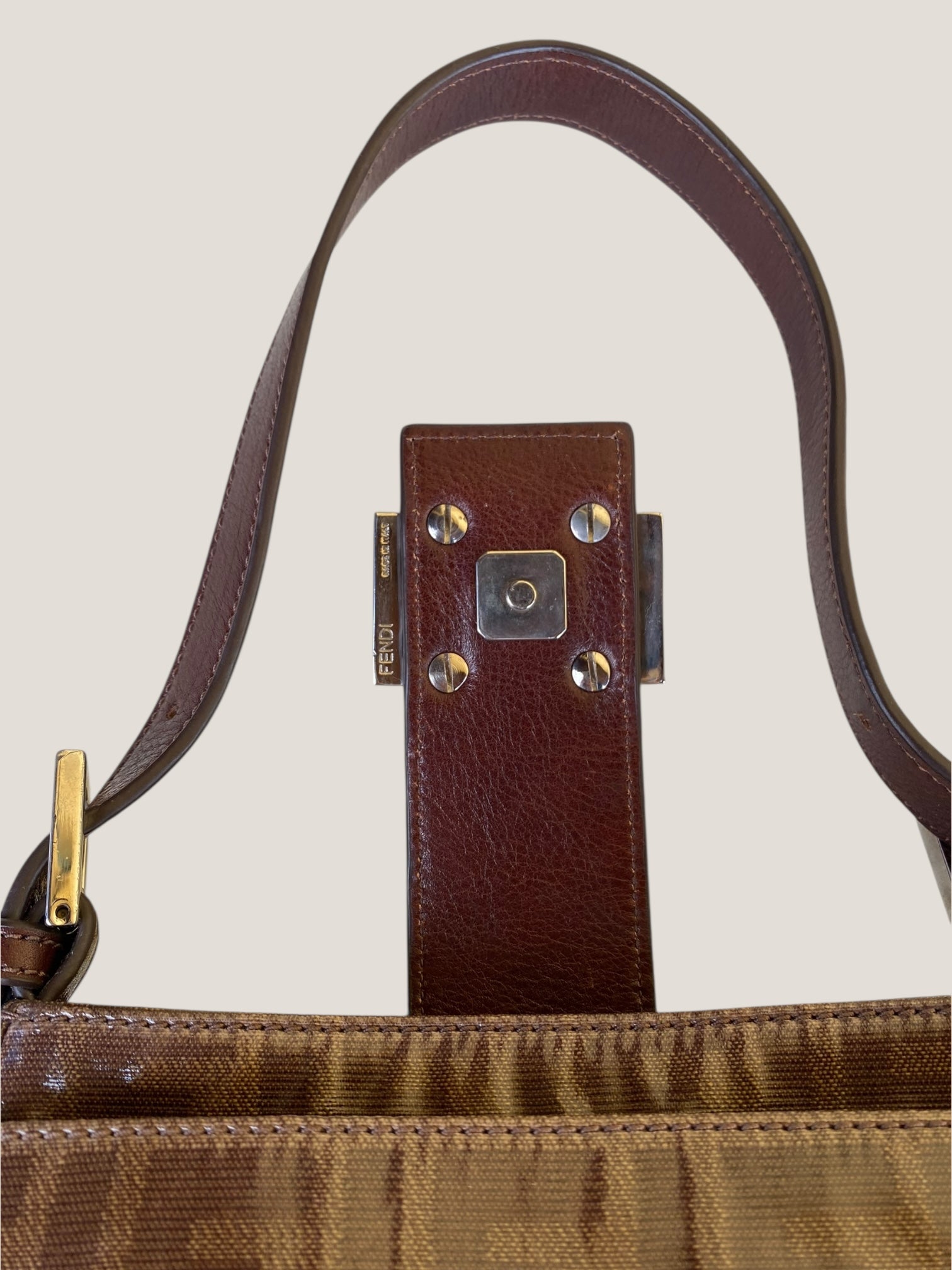 FENDI Mini Baguette Monogram Vernice