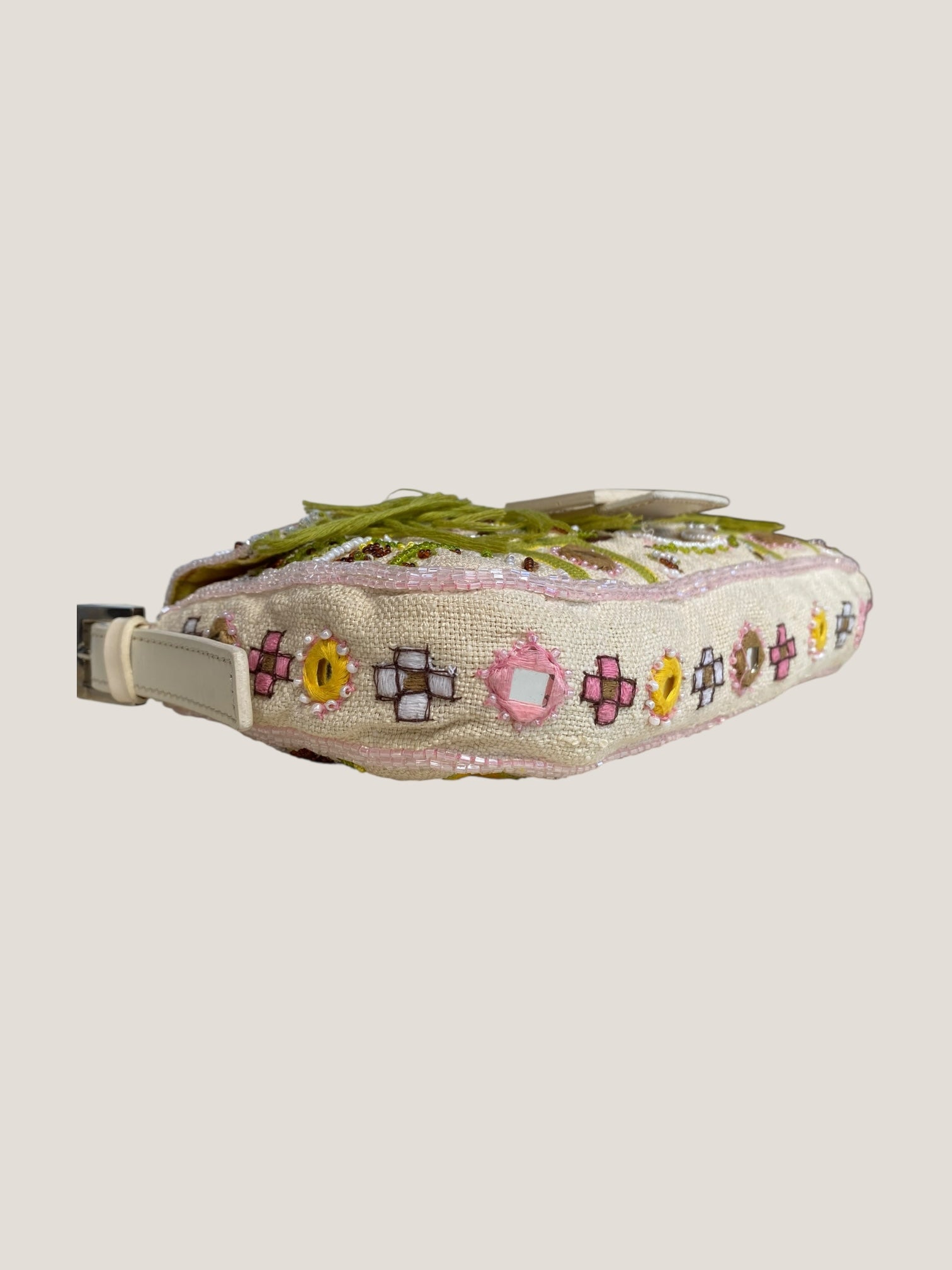 Fendi floral embroidered baguette