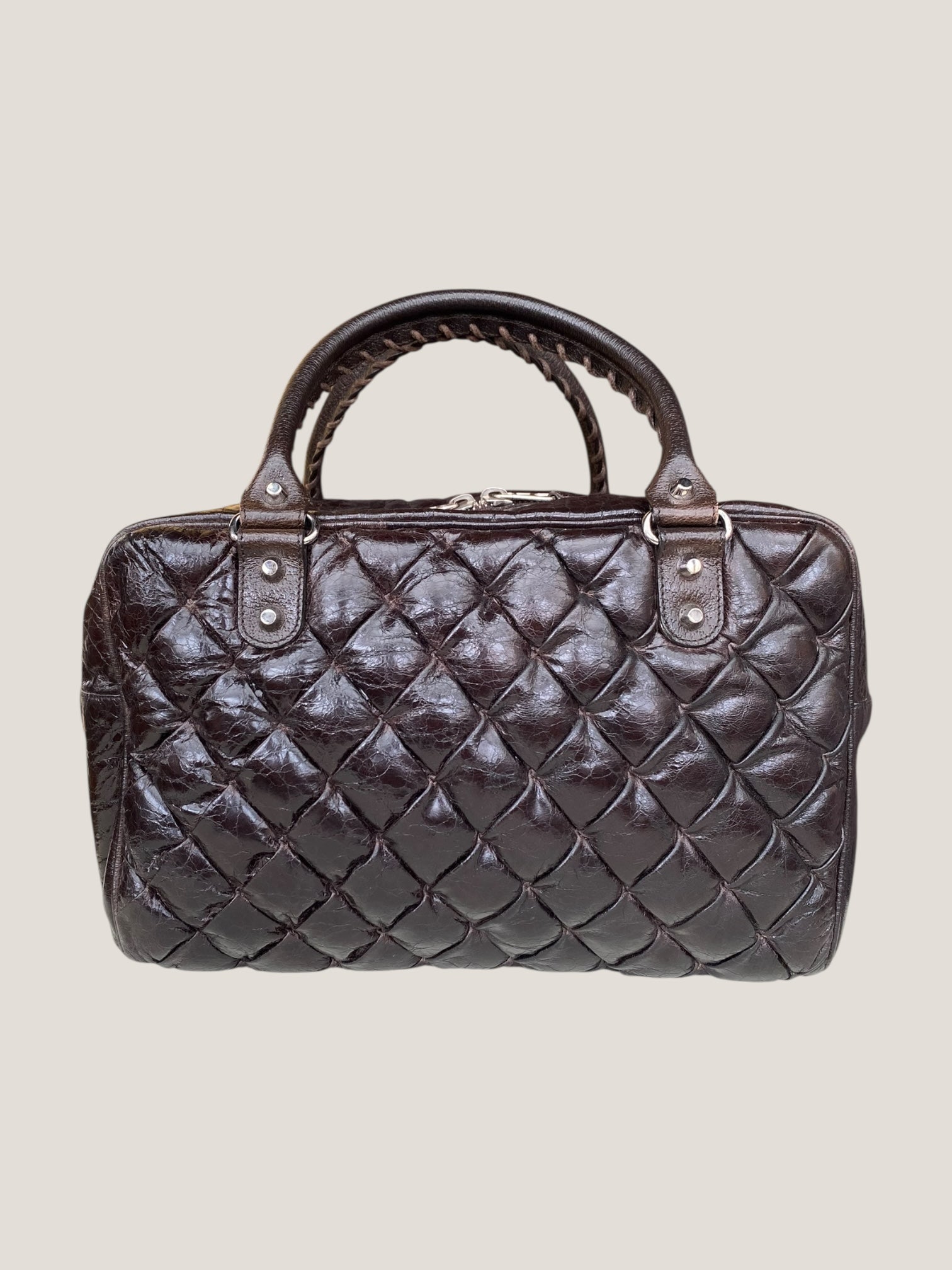 Balenciaga bauletto in pelle marrone