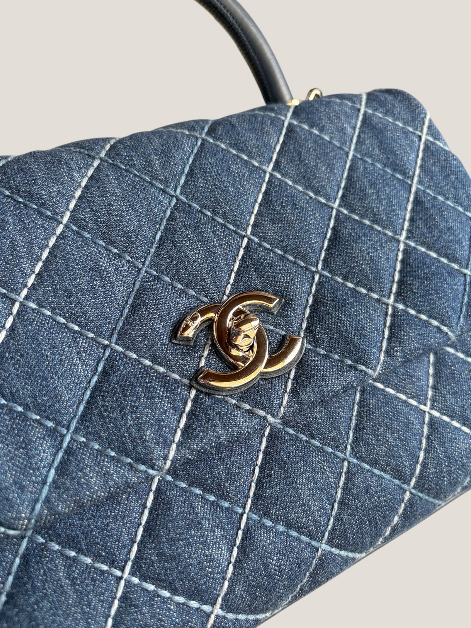 Chanel Coco Top Handle in denim trapuntato