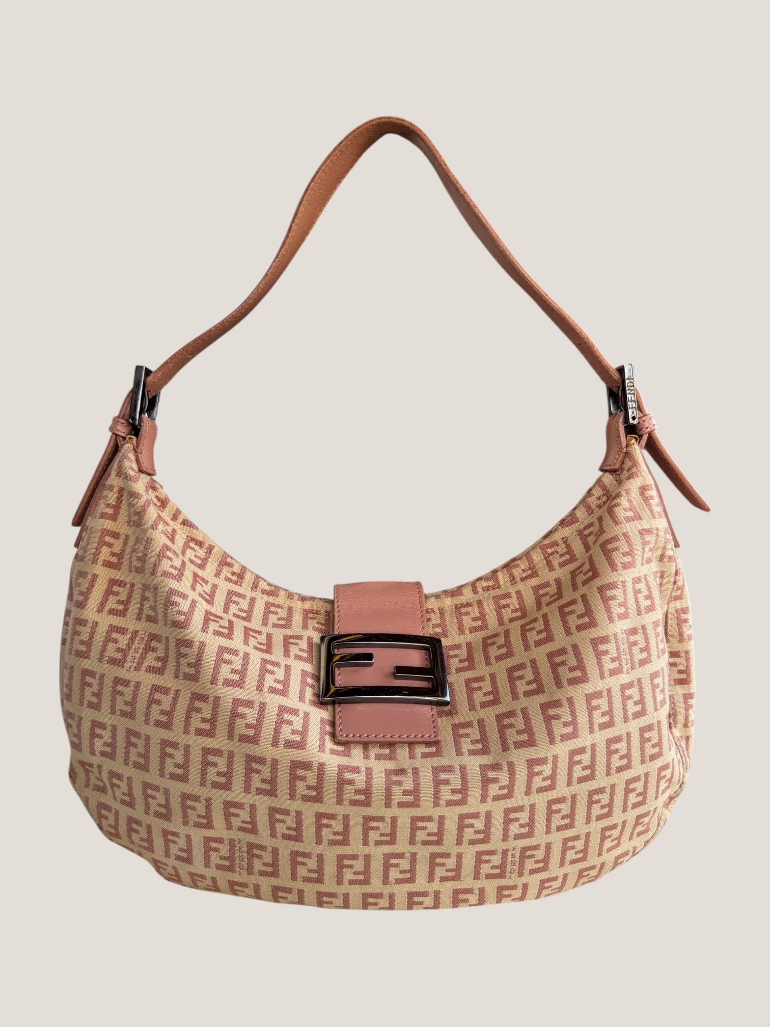Fendi Baguette Half Moon Monogram Rosa