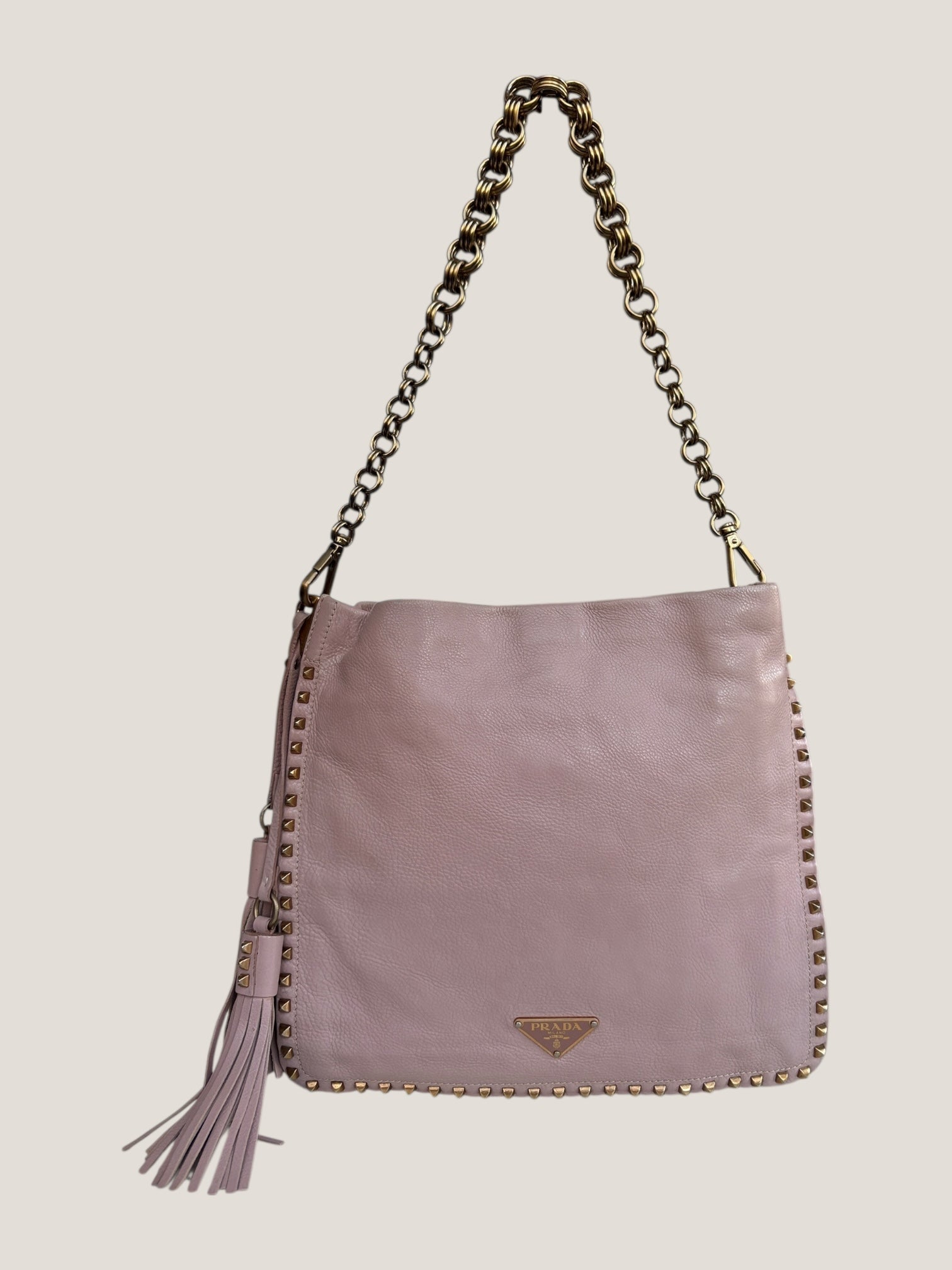 PRADA Studded Hobo Bag