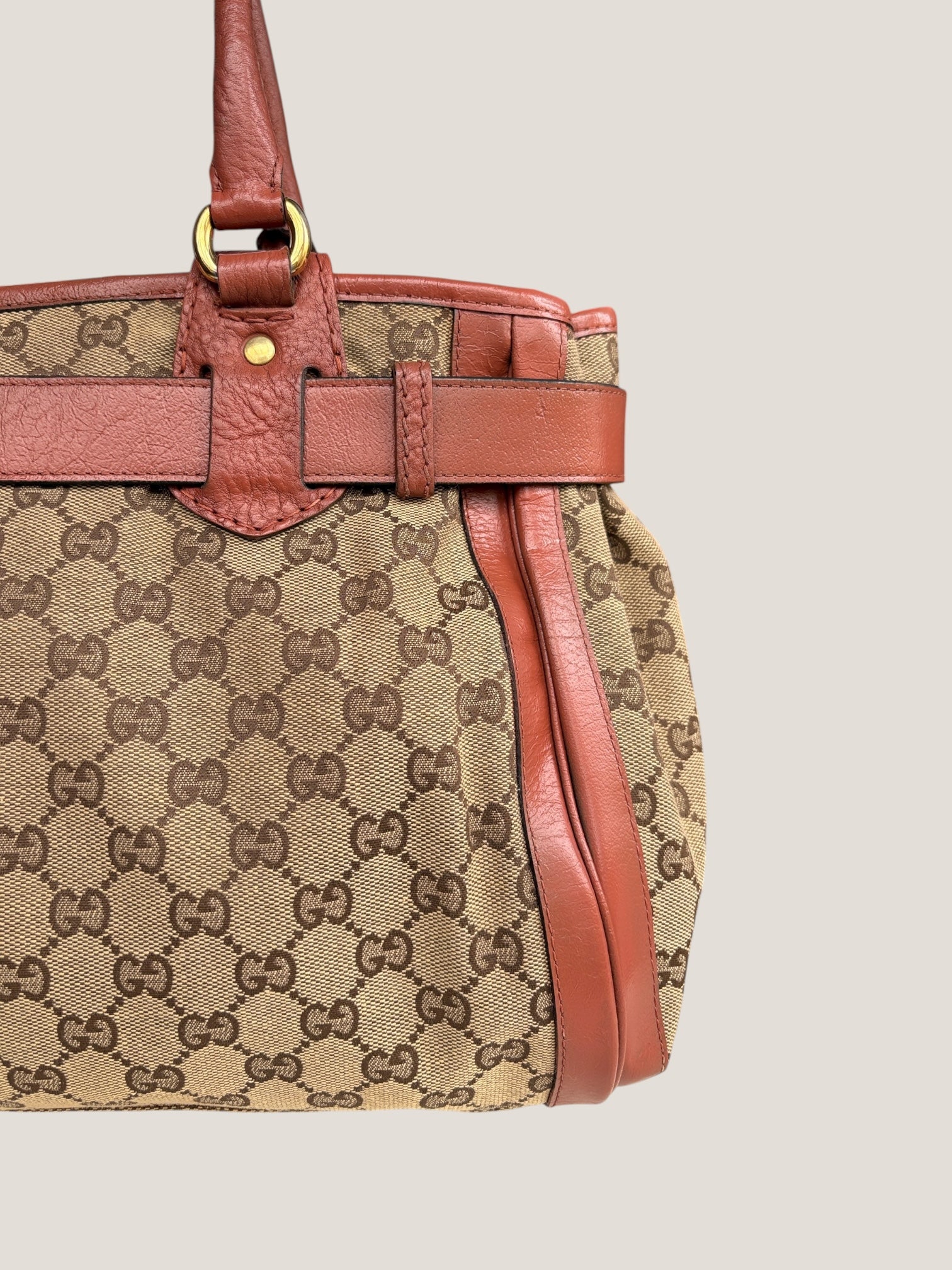 Gucci GG Canvas Tote Marrone Ruggine