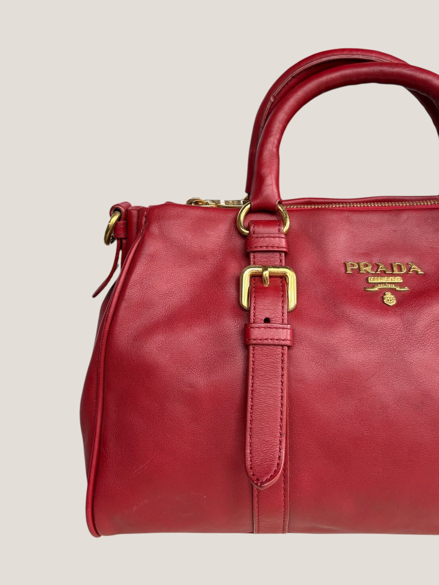PRADA BOSTON IN PELLE ROSSA