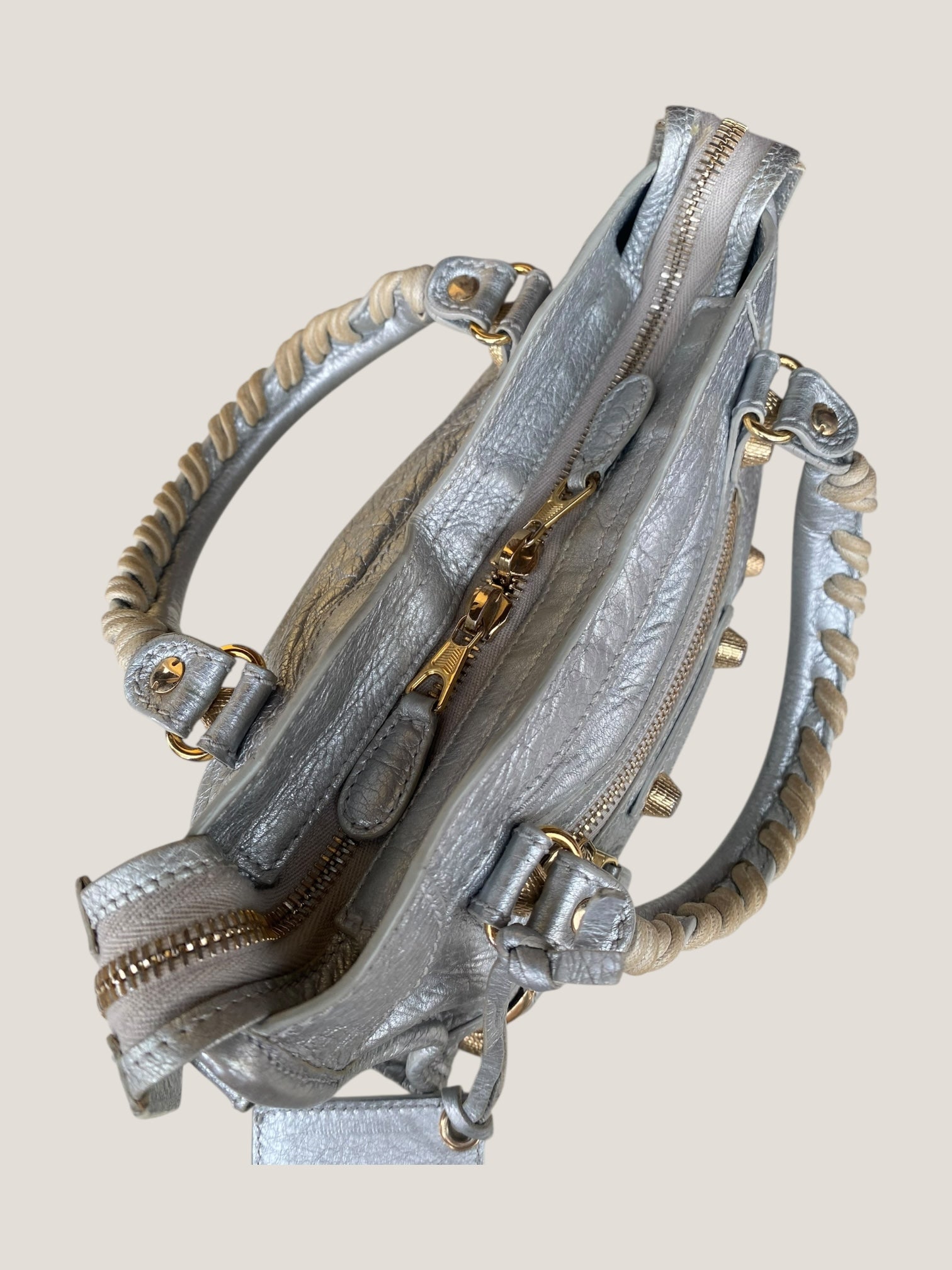 Balenciaga Classic City Mini argento metallizzato