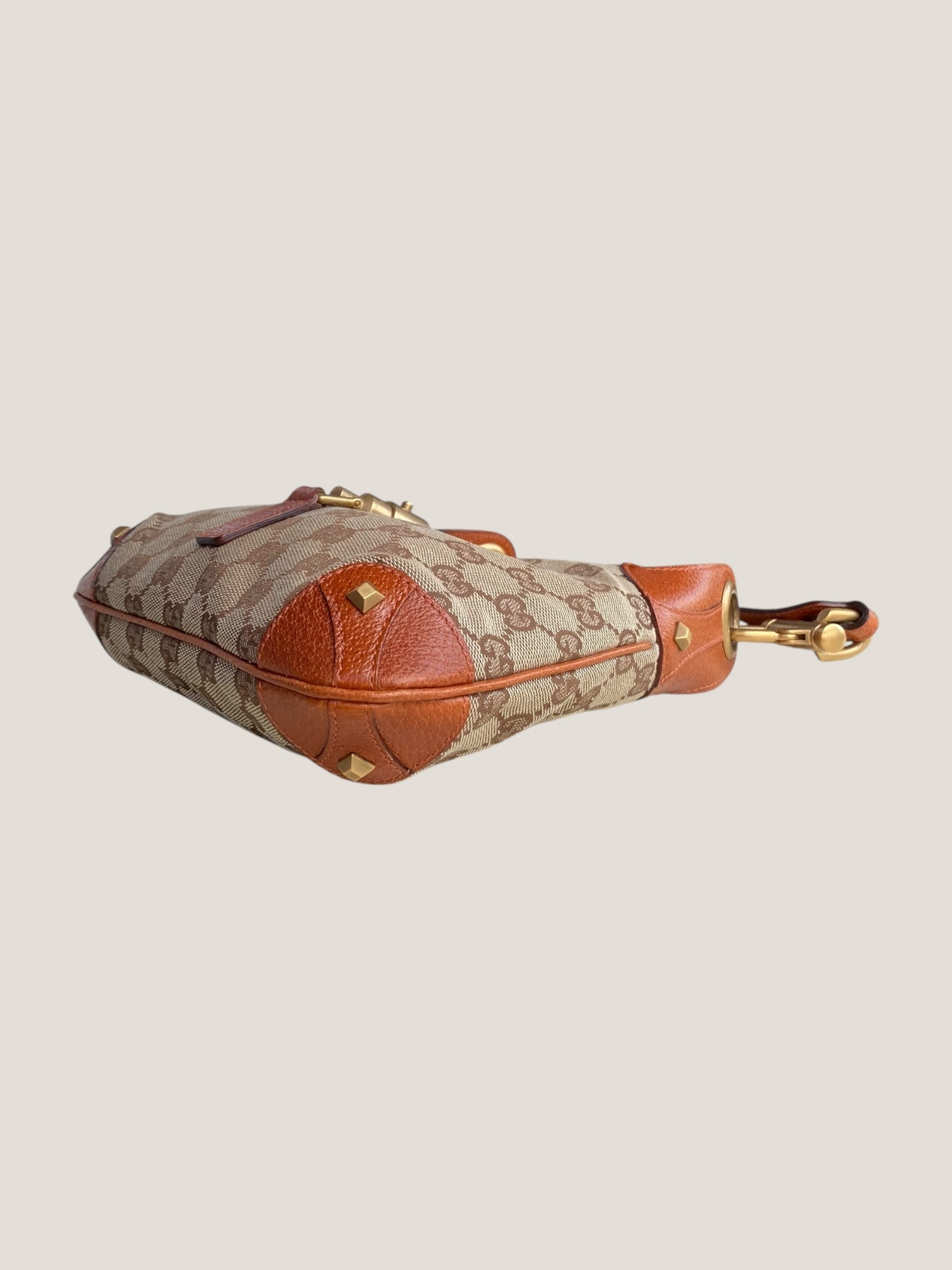 Gucci Jackie in tela GG con finiture in pelle cuoio