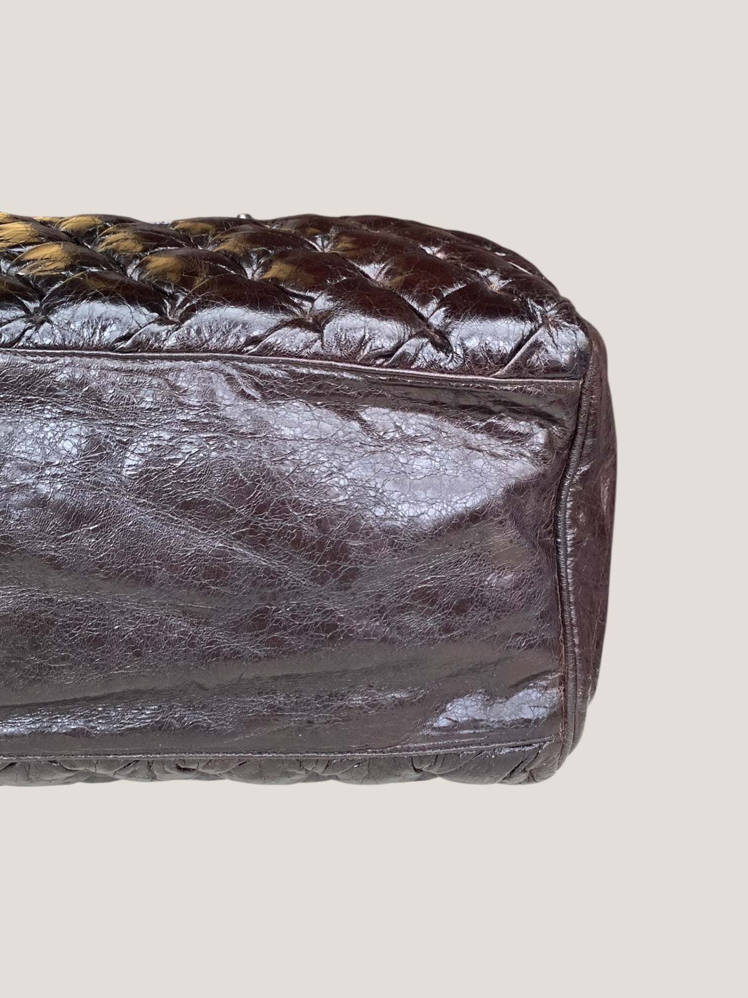 Balenciaga bauletto in pelle marrone