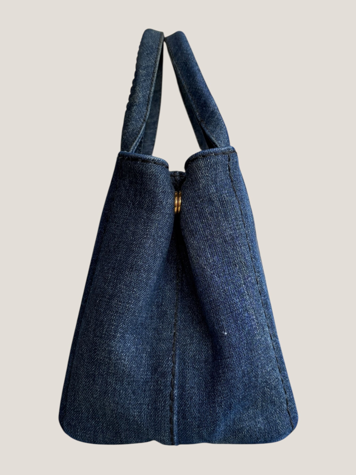 Prada Tote in denim con logo