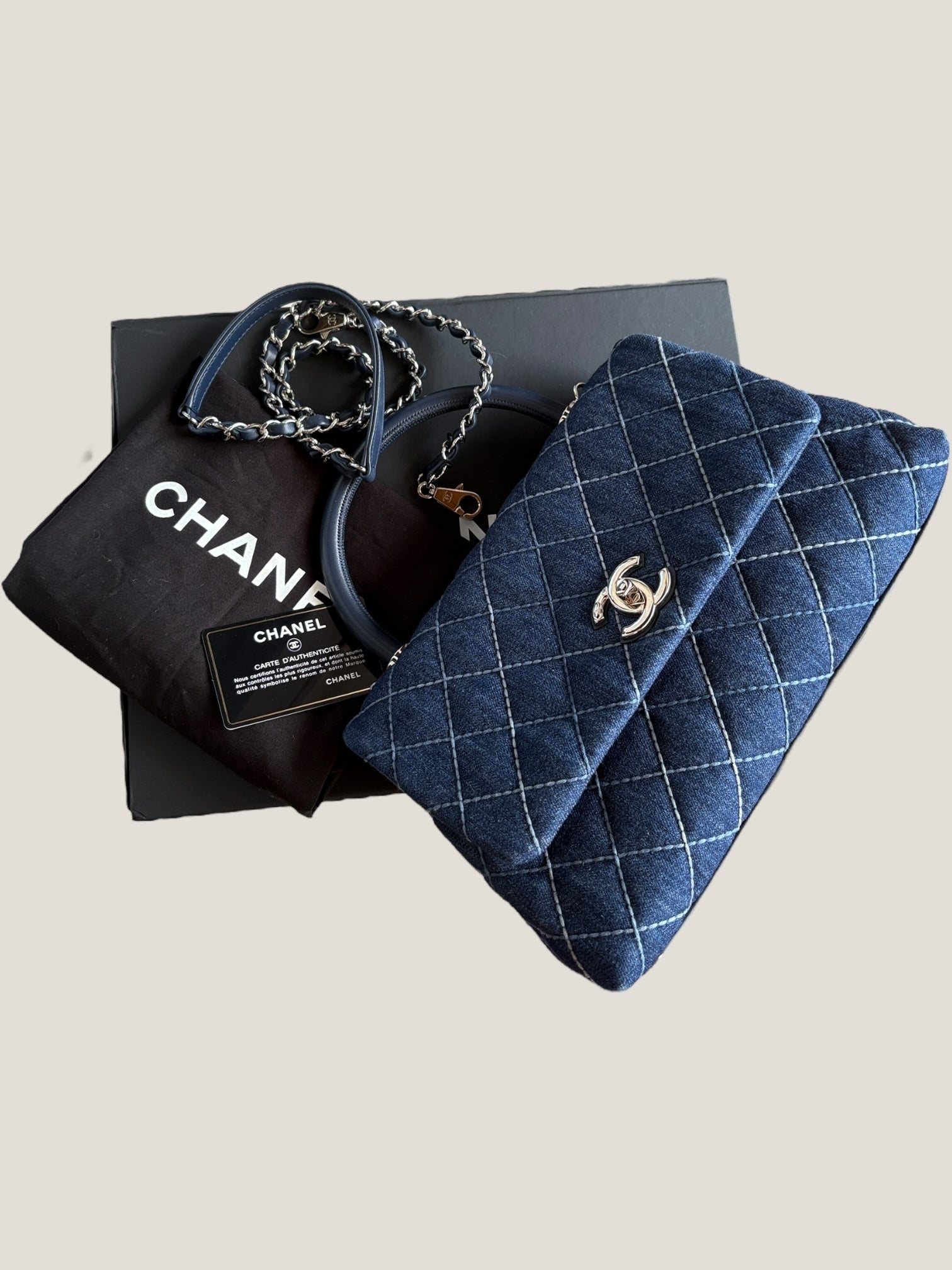 Chanel Coco Top Handle in denim trapuntato