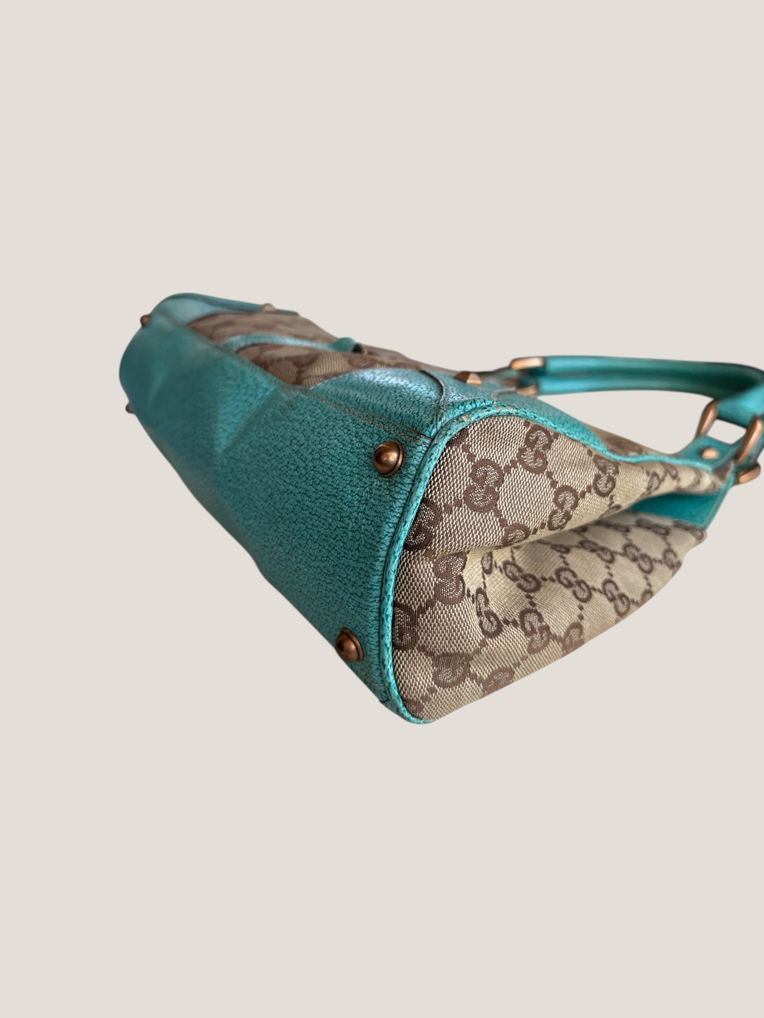 Gucci Jackie turchese con hardware oro rosa