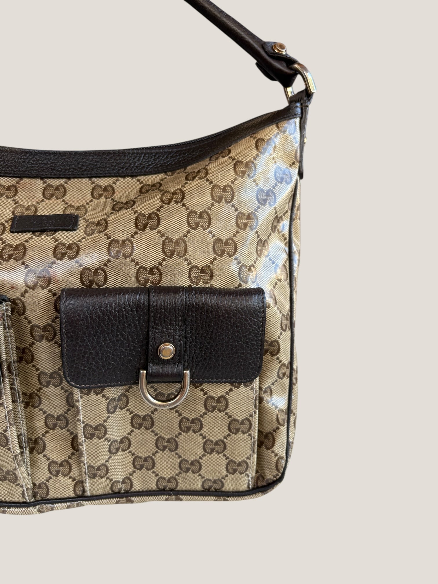 Gucci Hobo GG Crystal con doppia tasca frontale