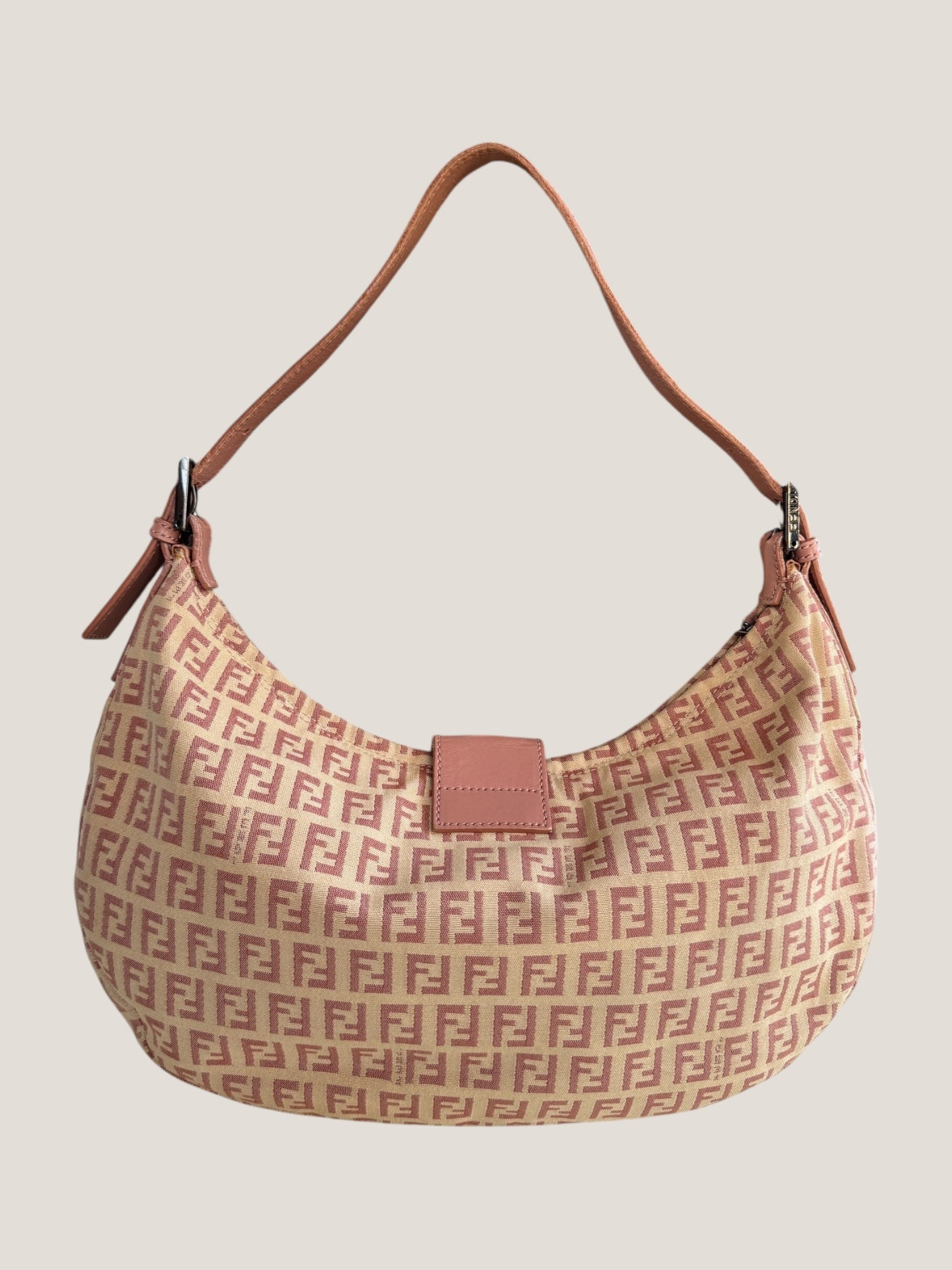 Fendi Baguette Half Moon Monogram Rosa