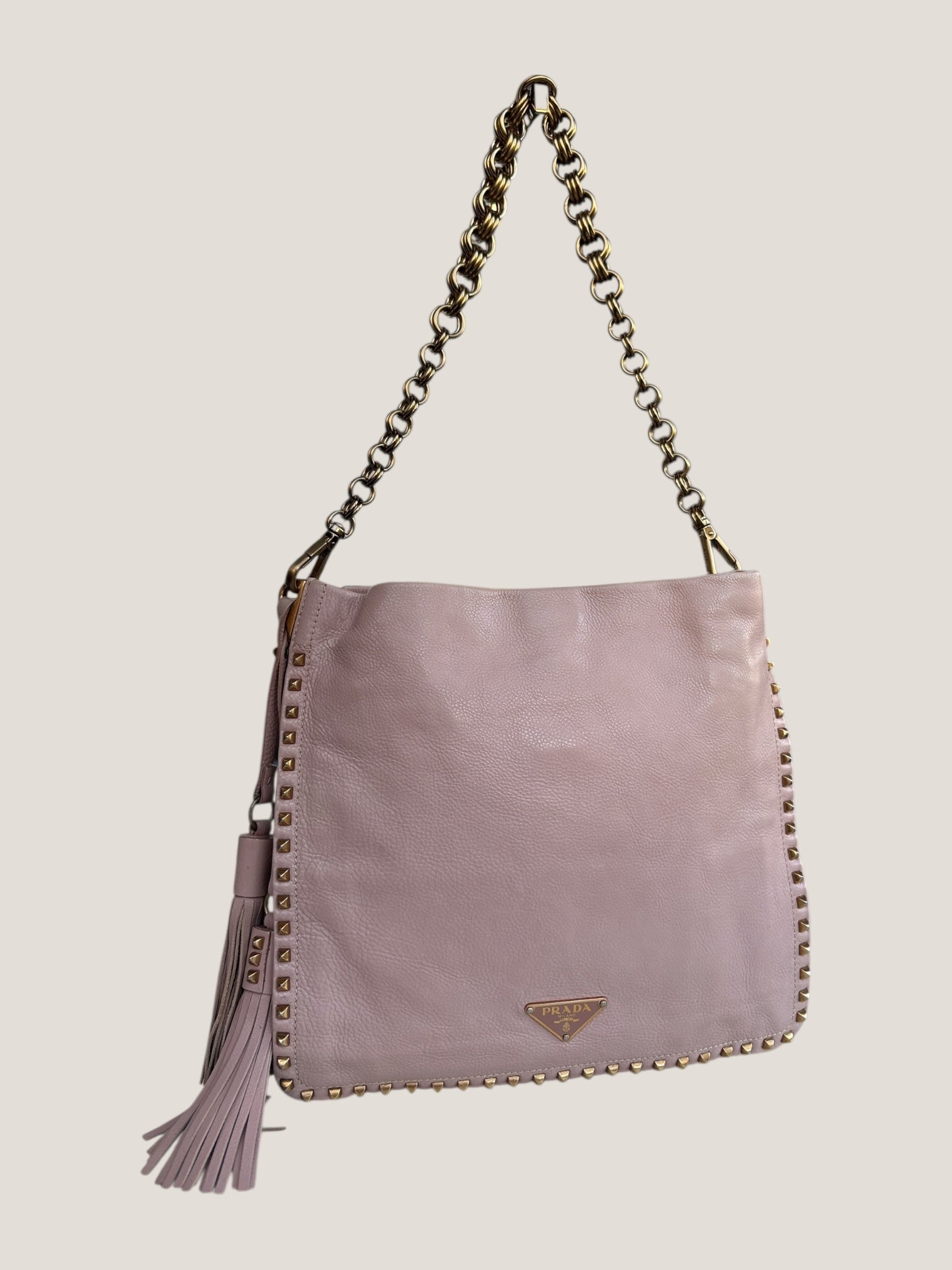 PRADA Studded Hobo Bag