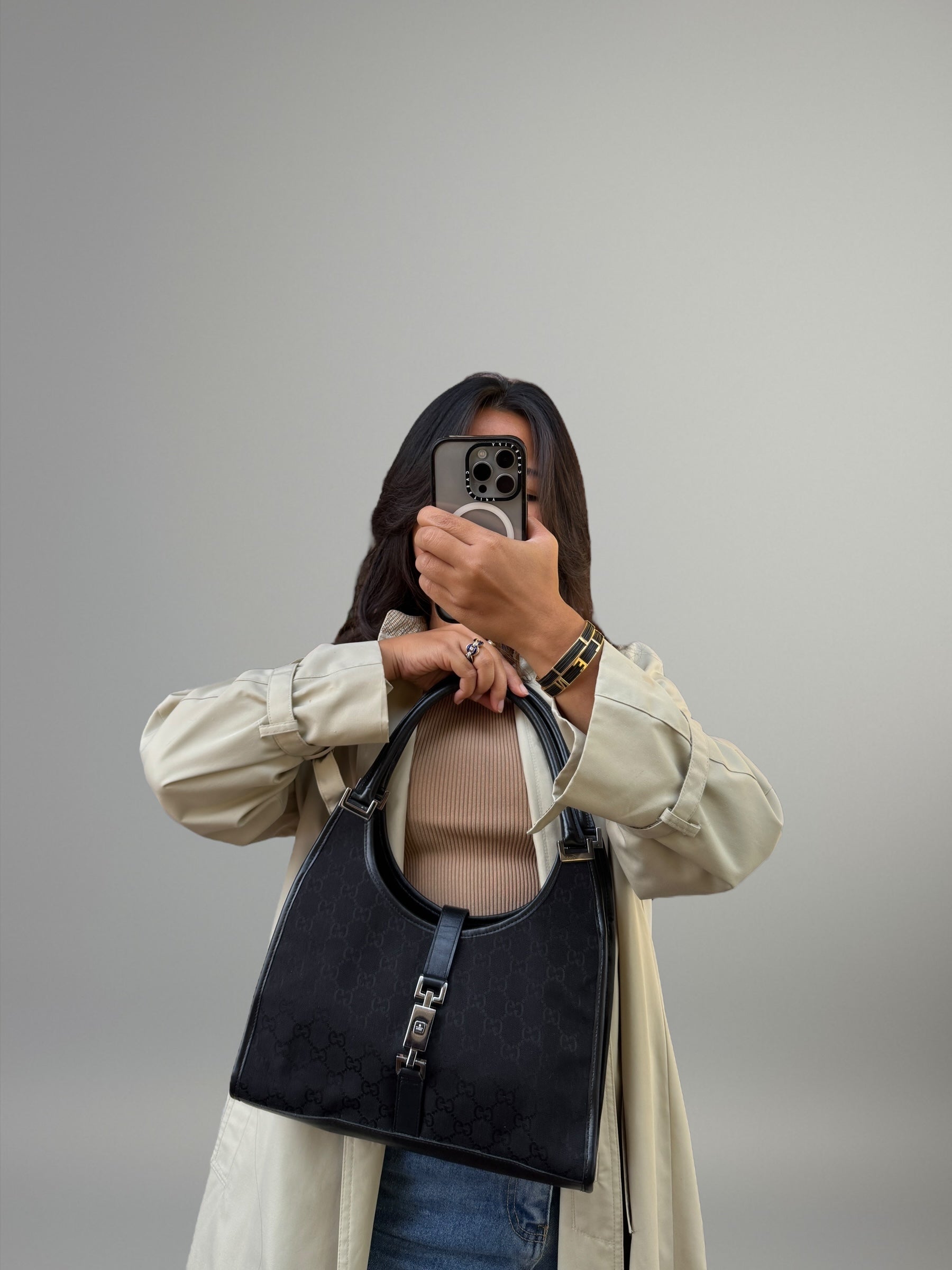 GUCCI Jackie GG Canvas Nero