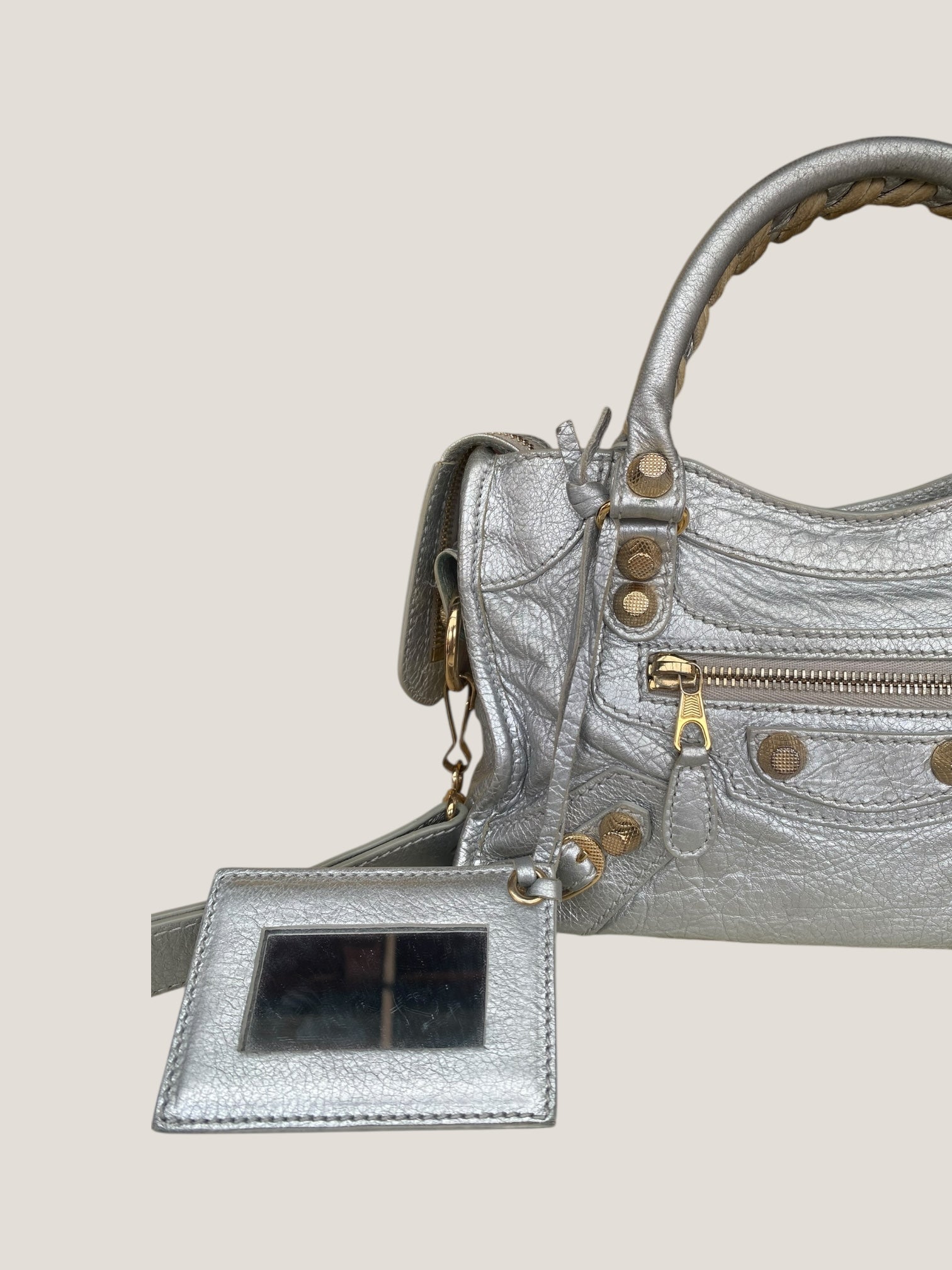 Balenciaga Classic City Mini argento metallizzato