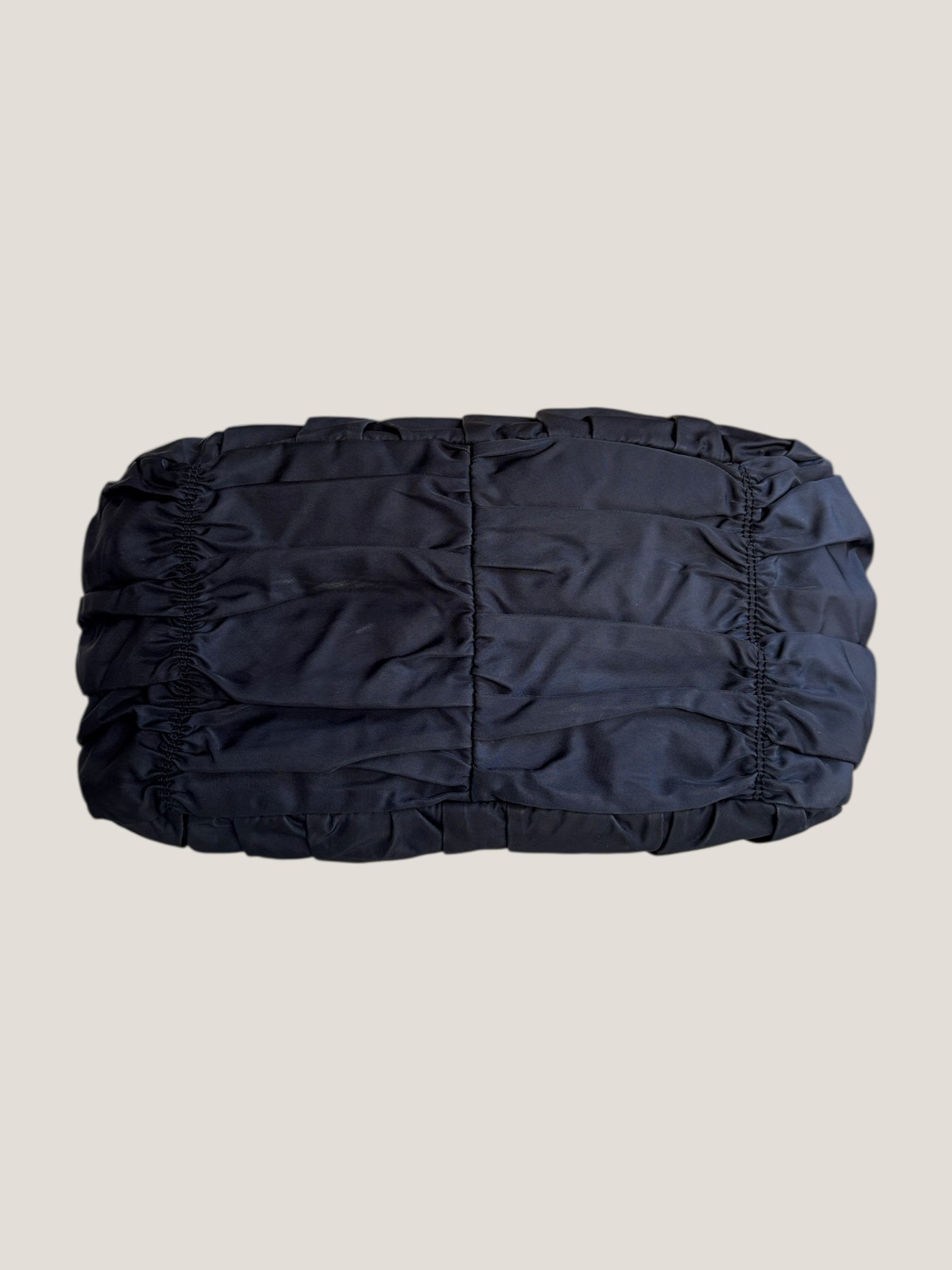 Prada Tote in Tessuto Blu con finiture in pelle e tracolla