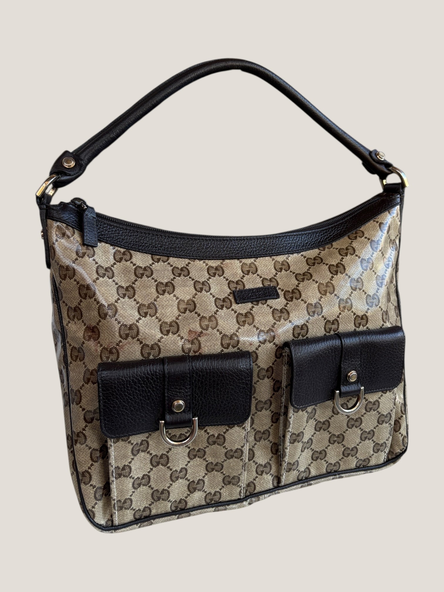 Gucci Hobo GG Crystal con doppia tasca frontale