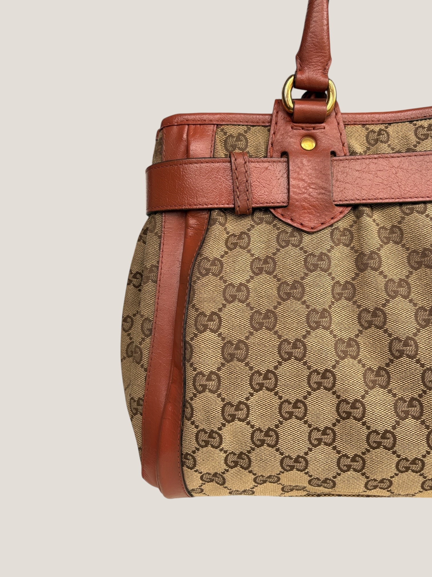 Gucci GG Canvas Tote Marrone Ruggine