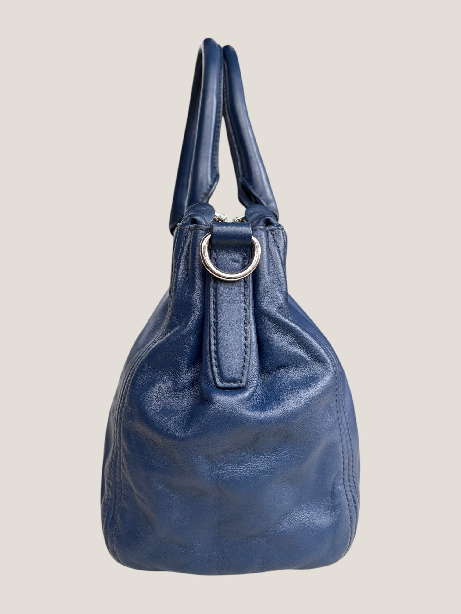 PRADA BOWLER IN PELLE BLU