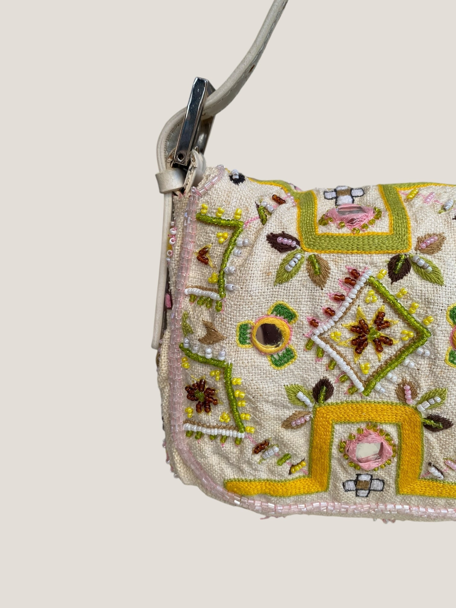 Fendi floral embroidered baguette