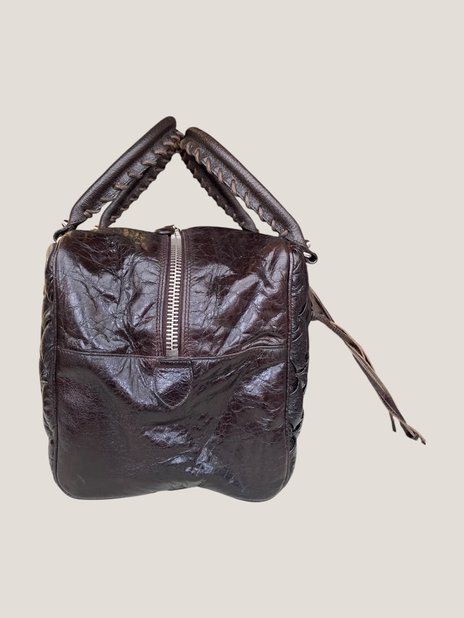 Balenciaga bauletto in pelle marrone