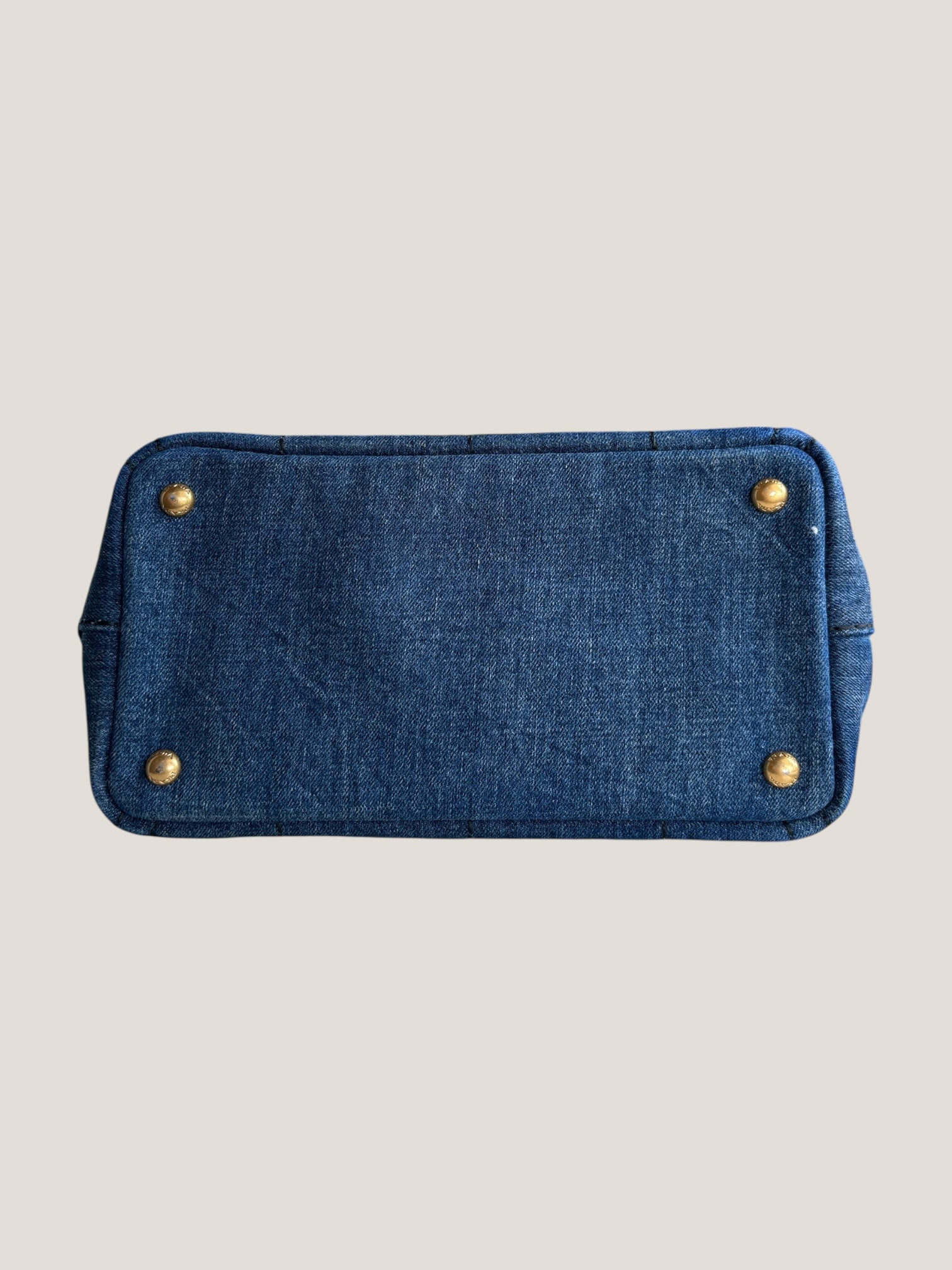 Prada Tote in denim con logo