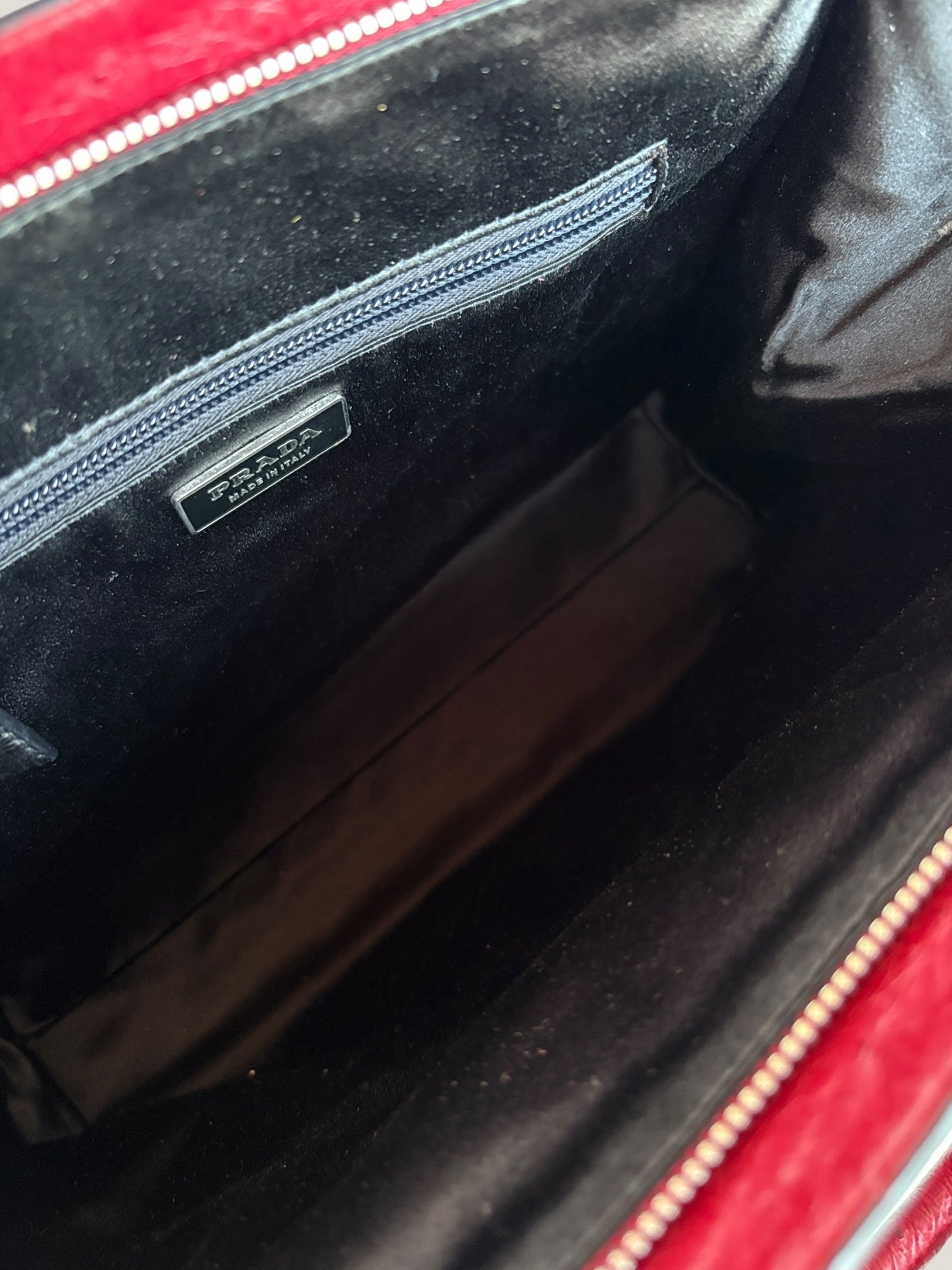 PRADA Borsa in pelle di struzzo rosso