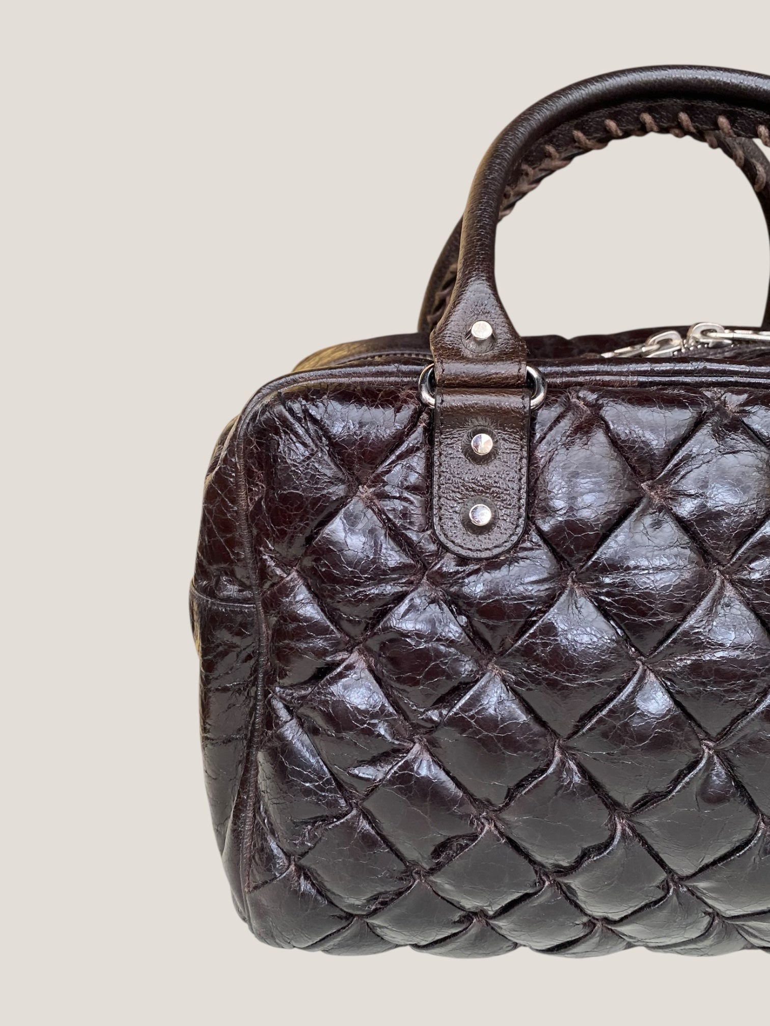 Balenciaga bauletto in pelle marrone