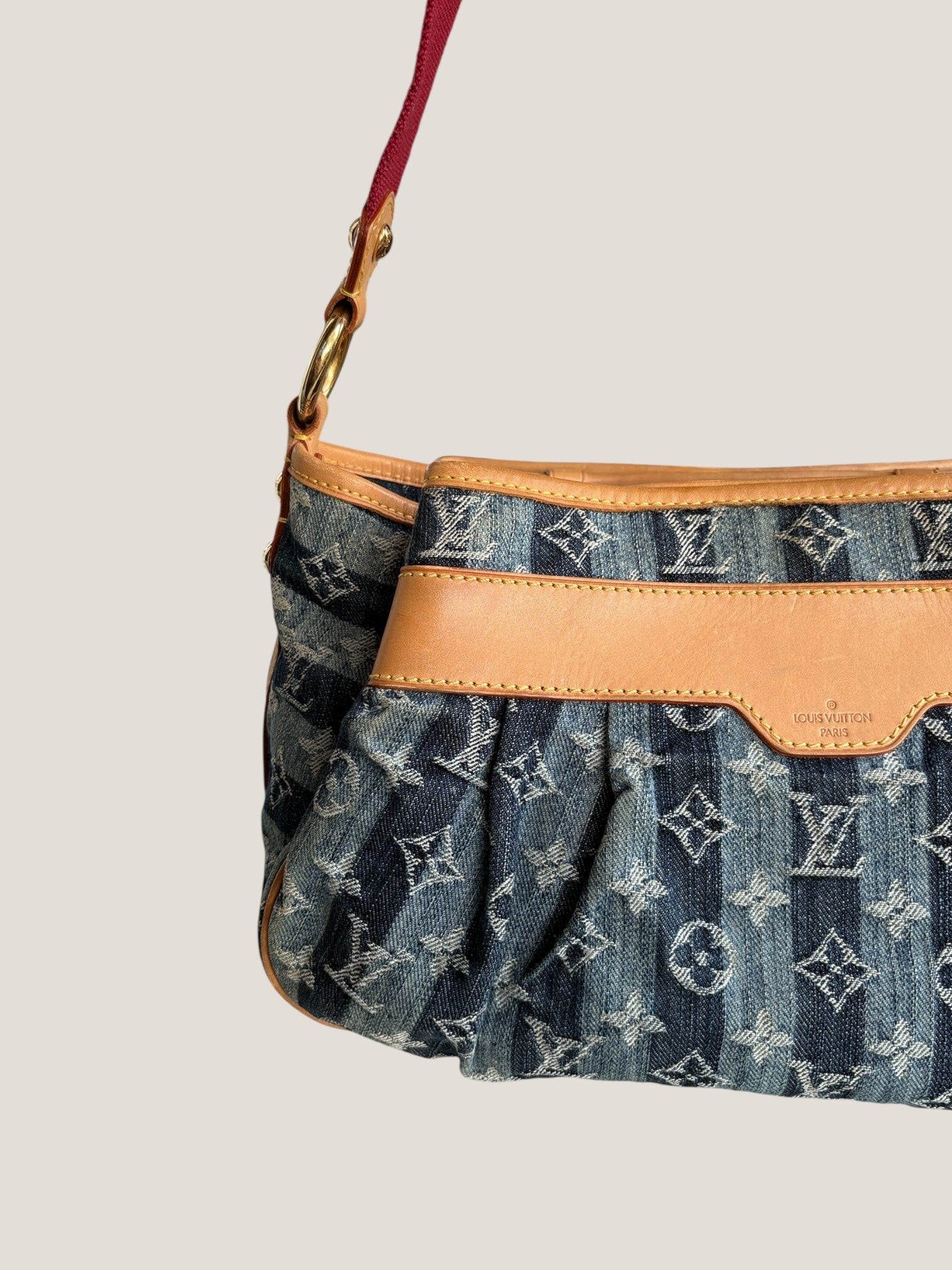 Louis Vuitton Denim Porte Épaule Raye MM