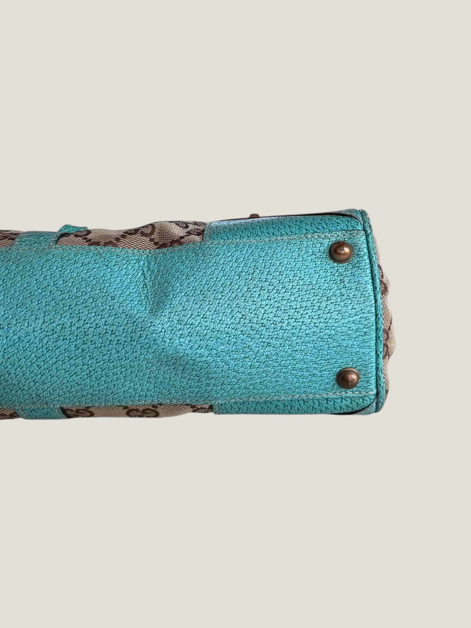 Gucci Jackie turchese con hardware oro rosa