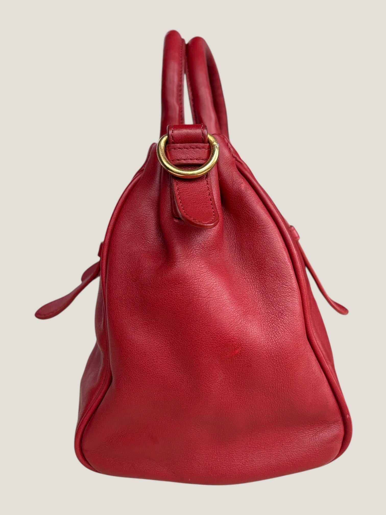 PRADA BOSTON IN PELLE ROSSA