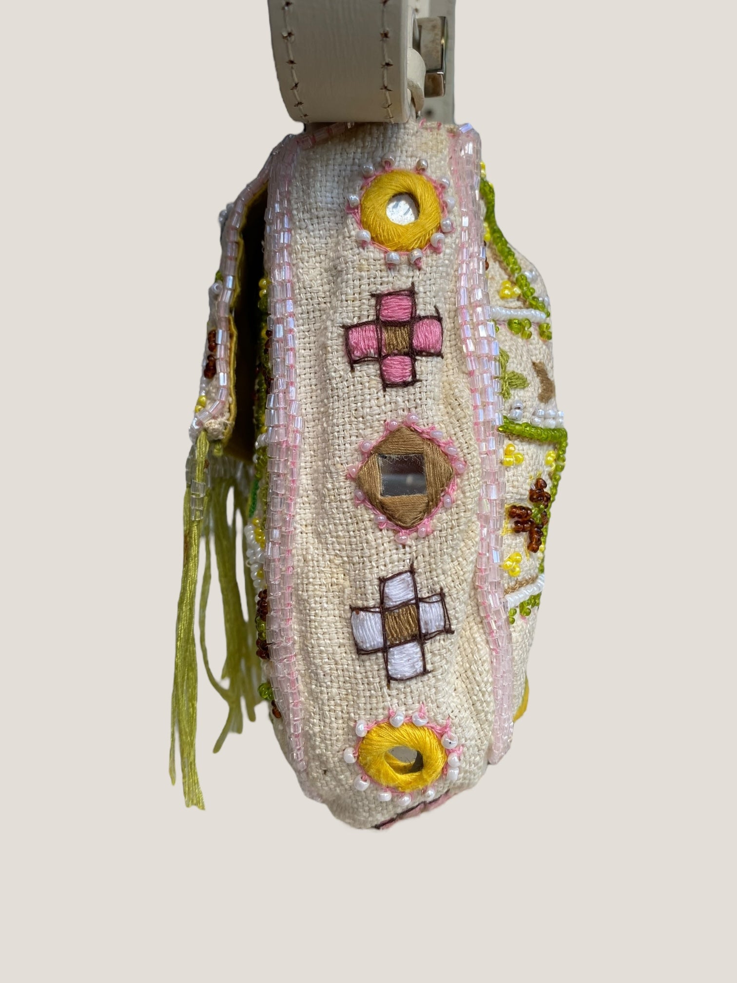 Fendi floral embroidered baguette