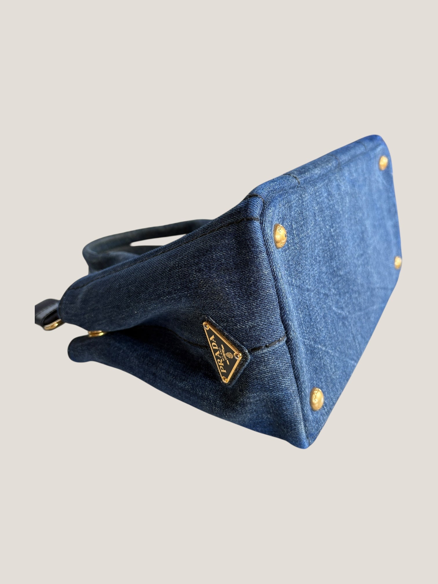 Prada Tote in denim con logo