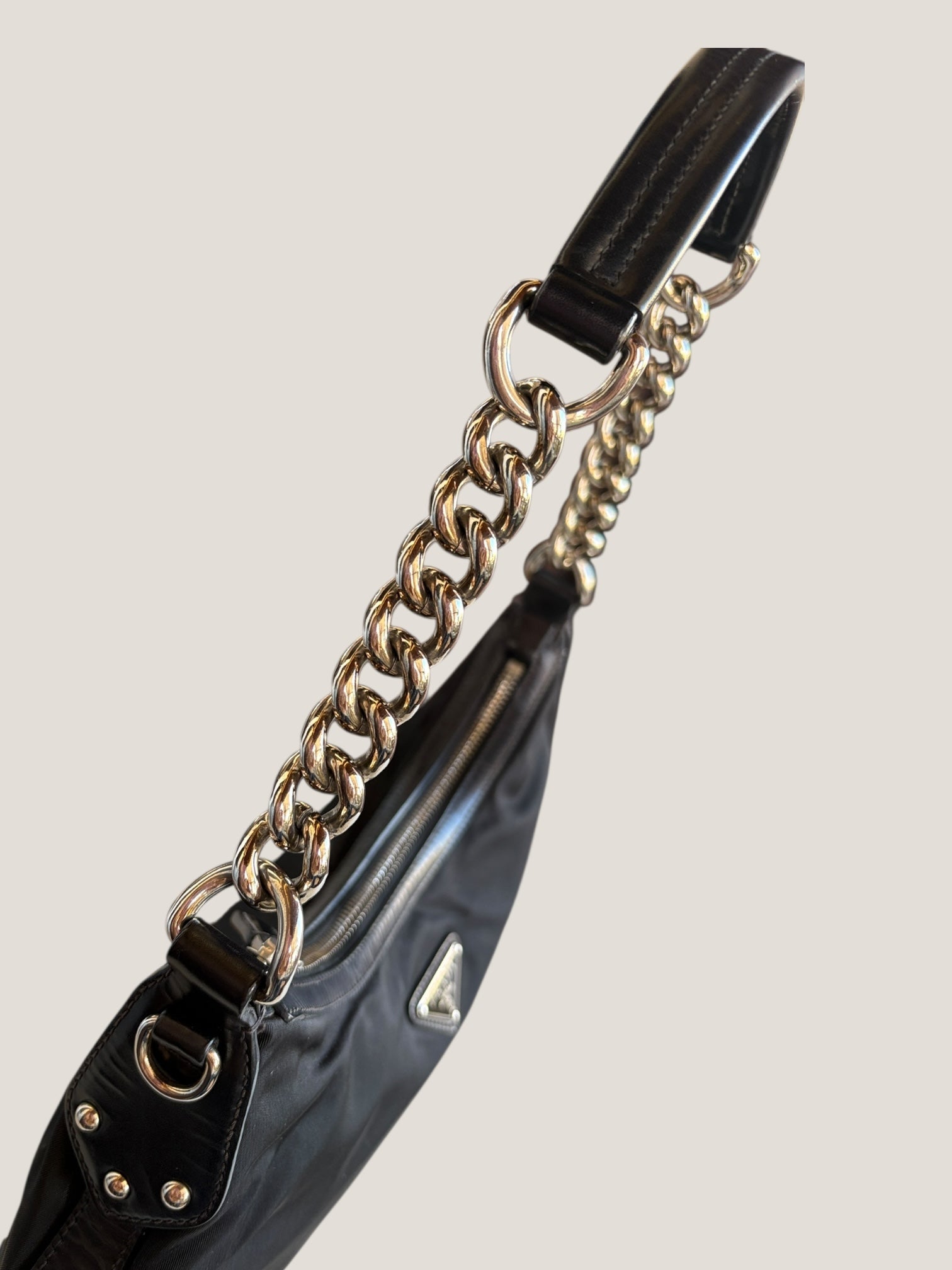 Prada Pochette Chain Nylon Nero