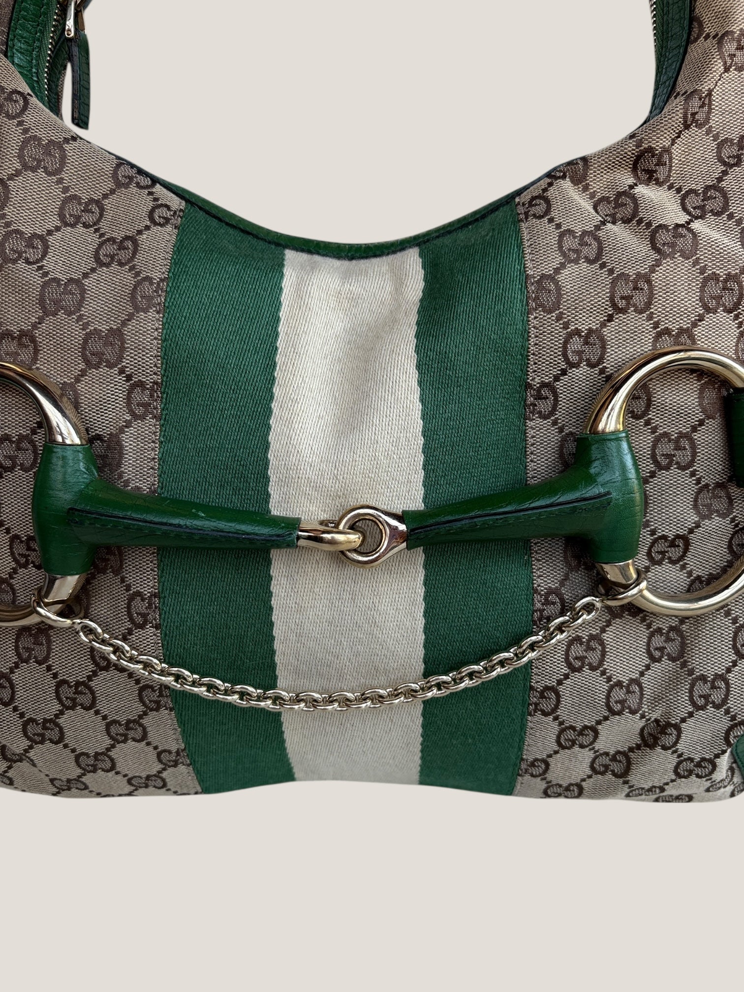 Gucci Horsebit Hobo GG Canvas Verde