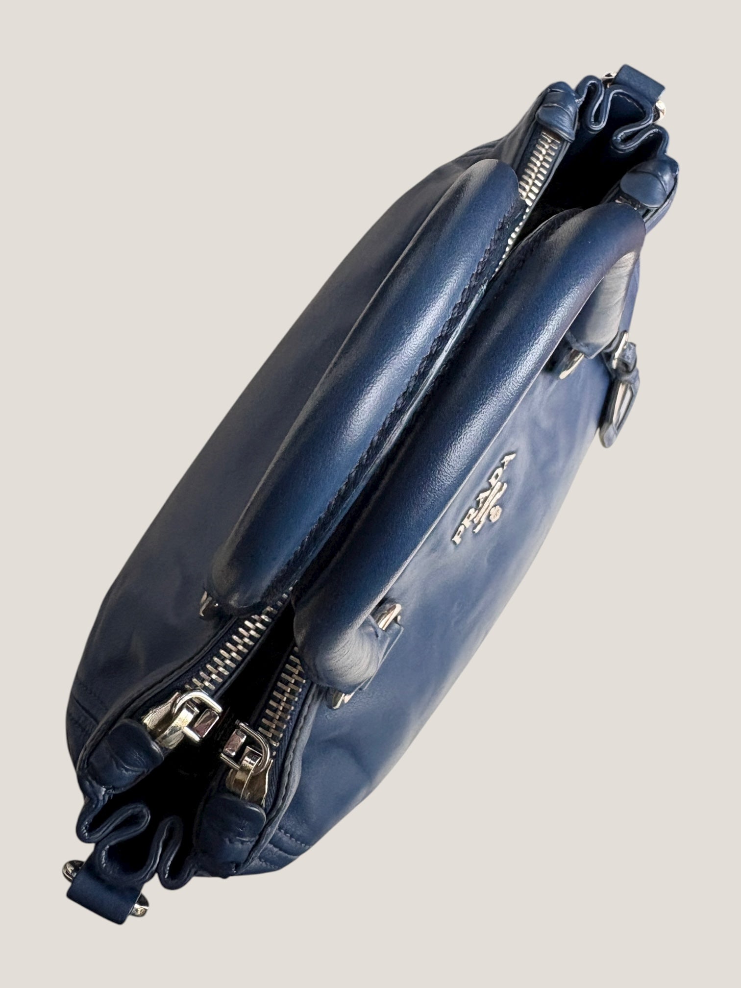 PRADA BOWLER IN PELLE BLU