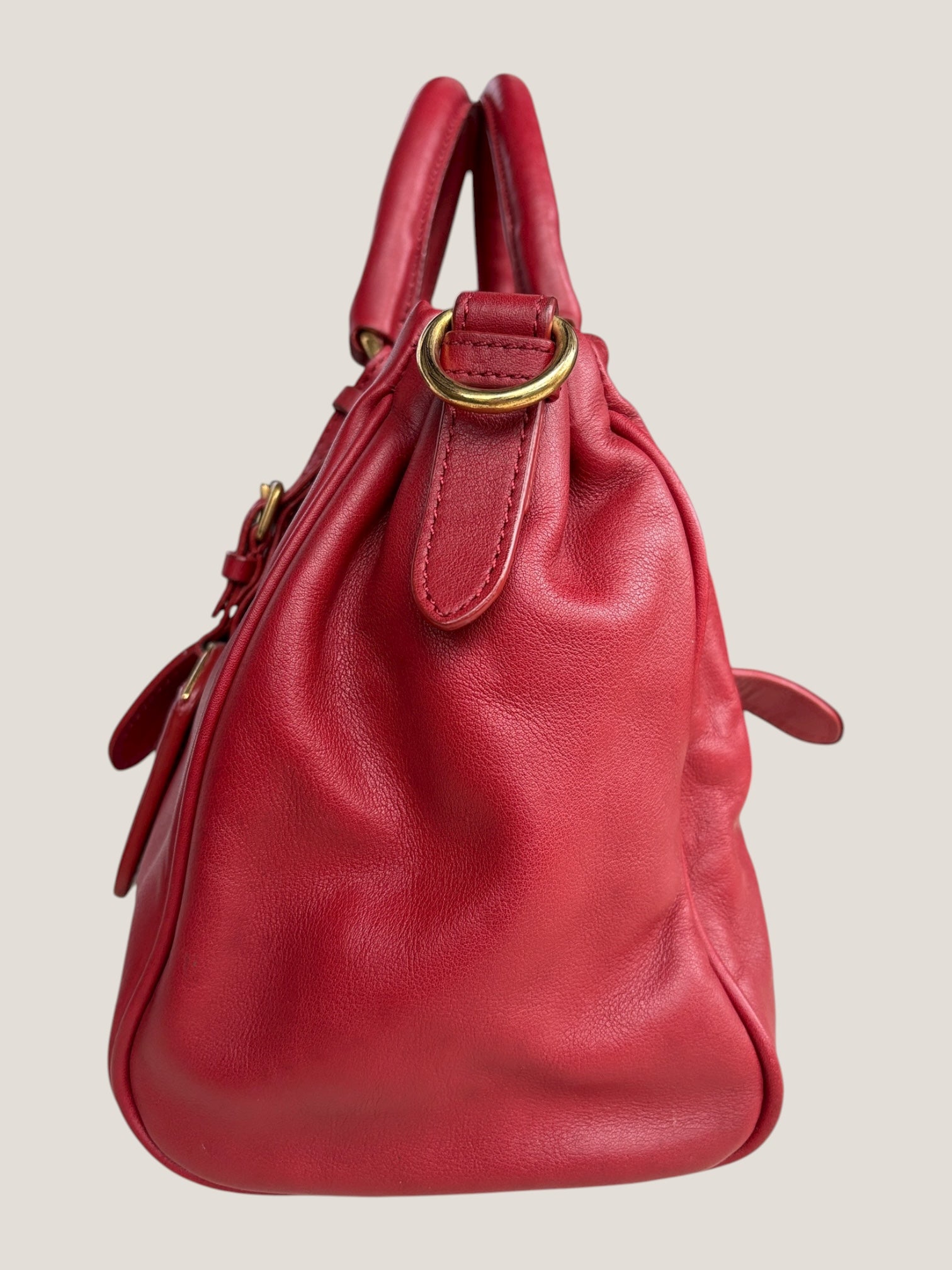 PRADA BOSTON IN PELLE ROSSA