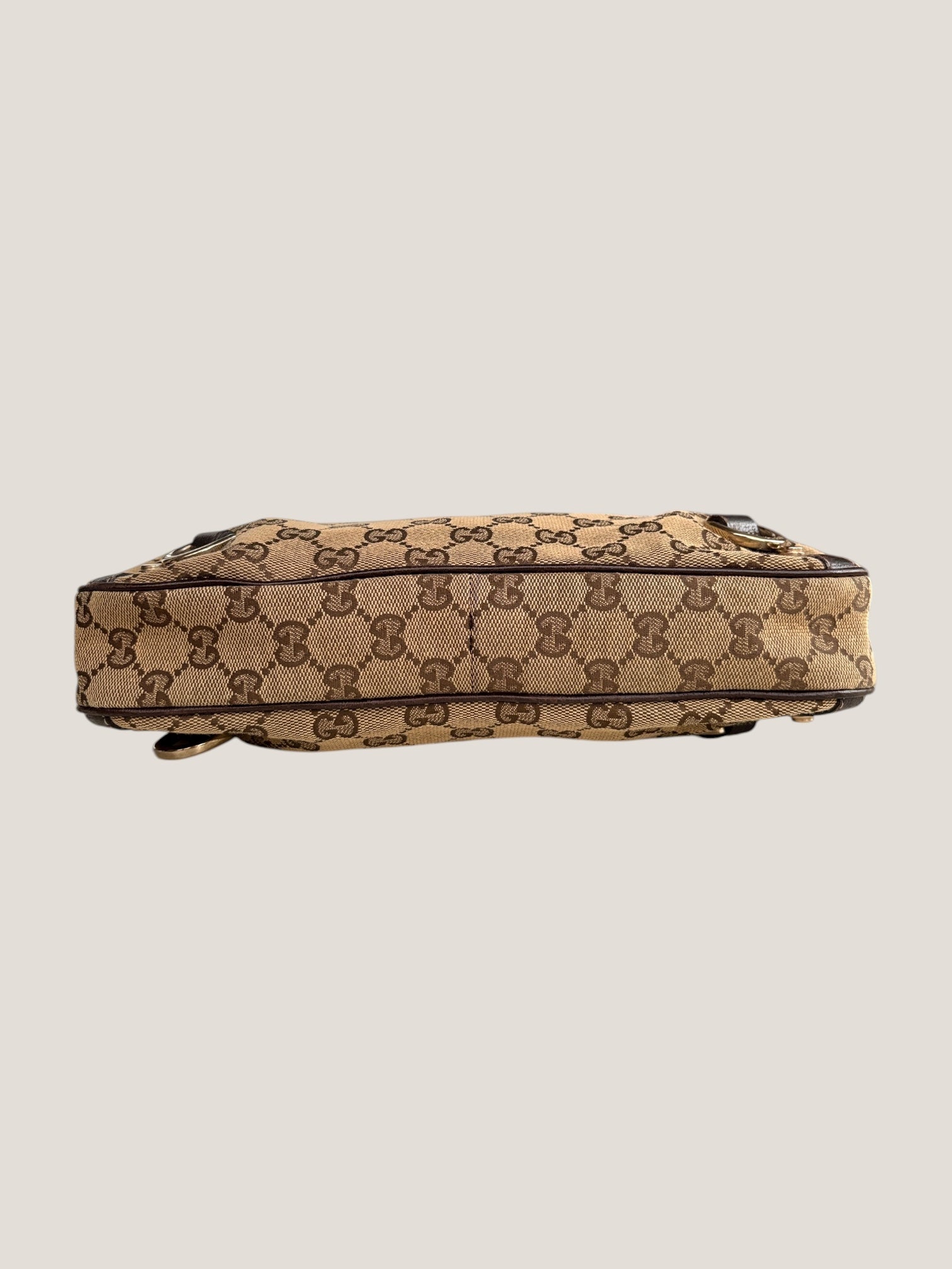 GUCCI Hobo D Ring GG Canvas Marrone