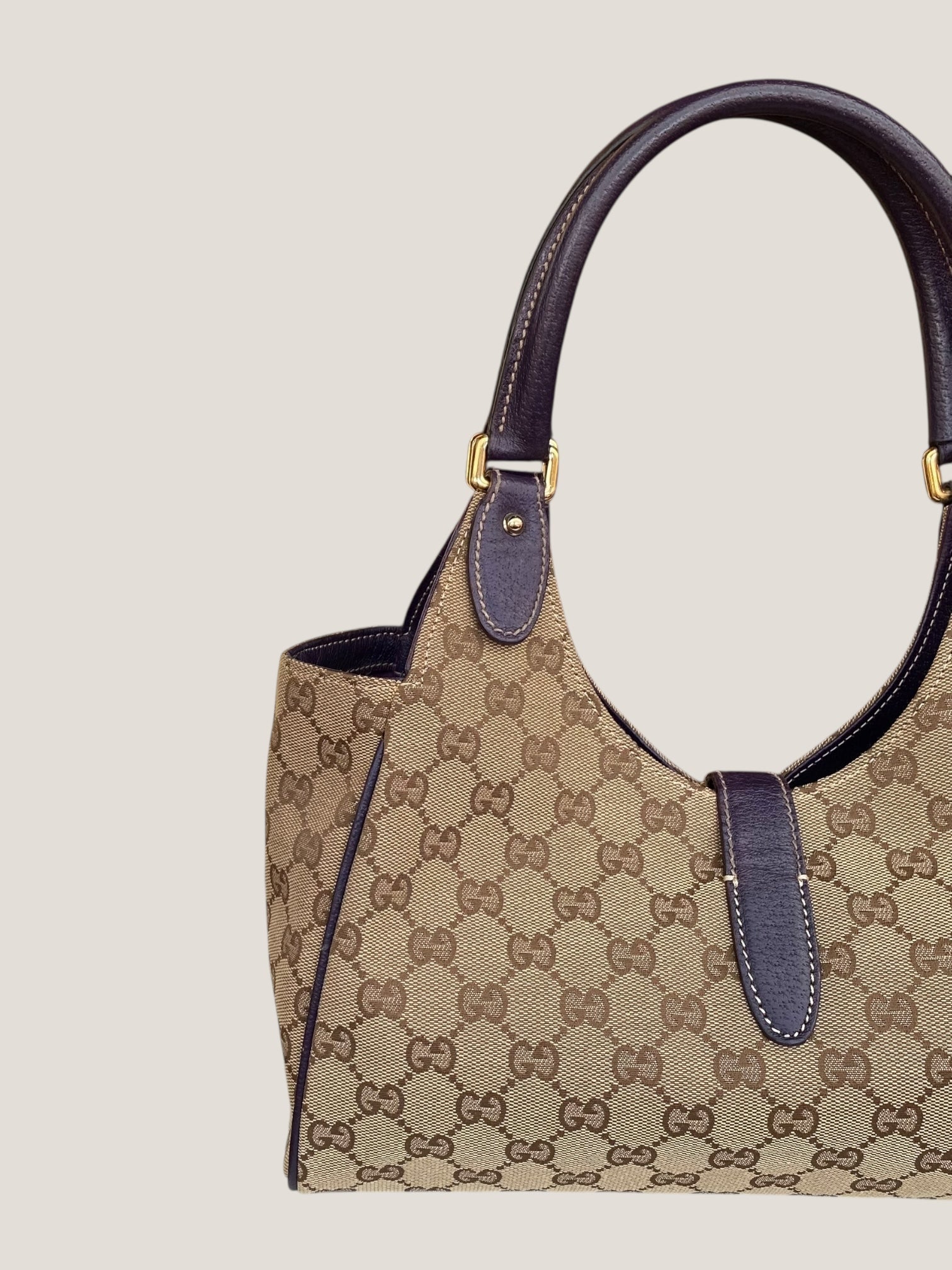 GUCCI Jackie Canvas Beige-Marrone