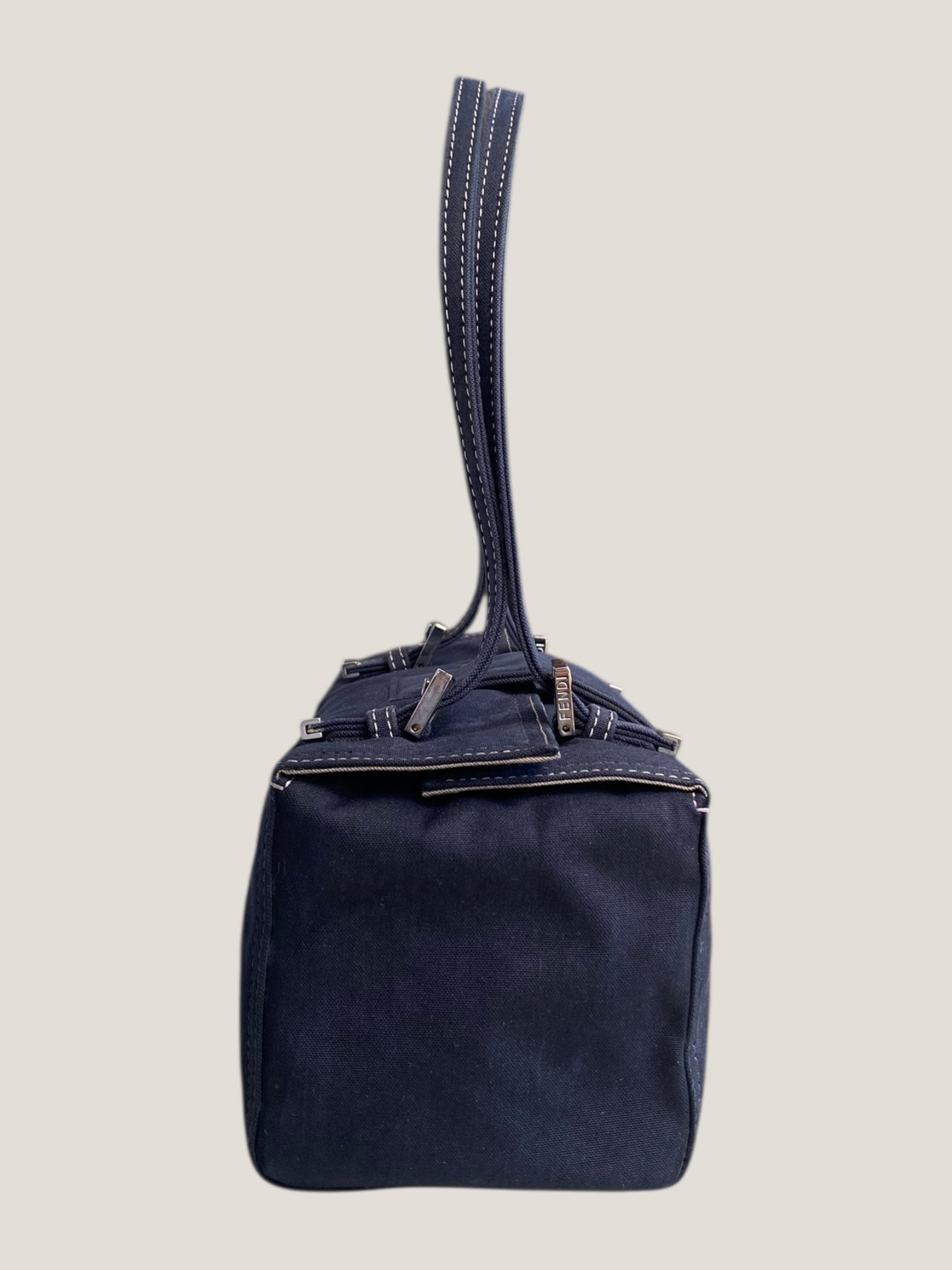 FENDI Baguette in Tessuto Blu
