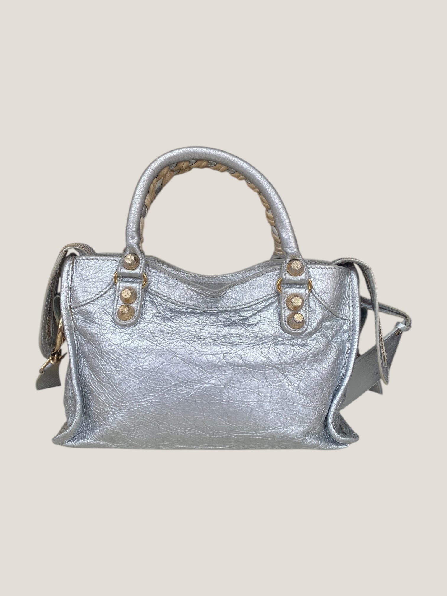 Balenciaga Classic City Mini argento metallizzato