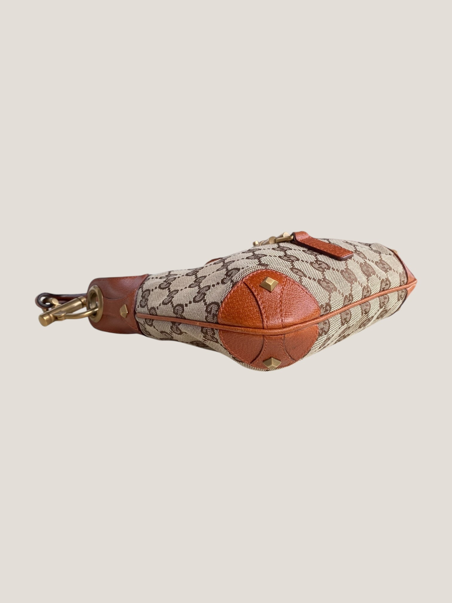 Gucci Jackie in tela GG con finiture in pelle cuoio