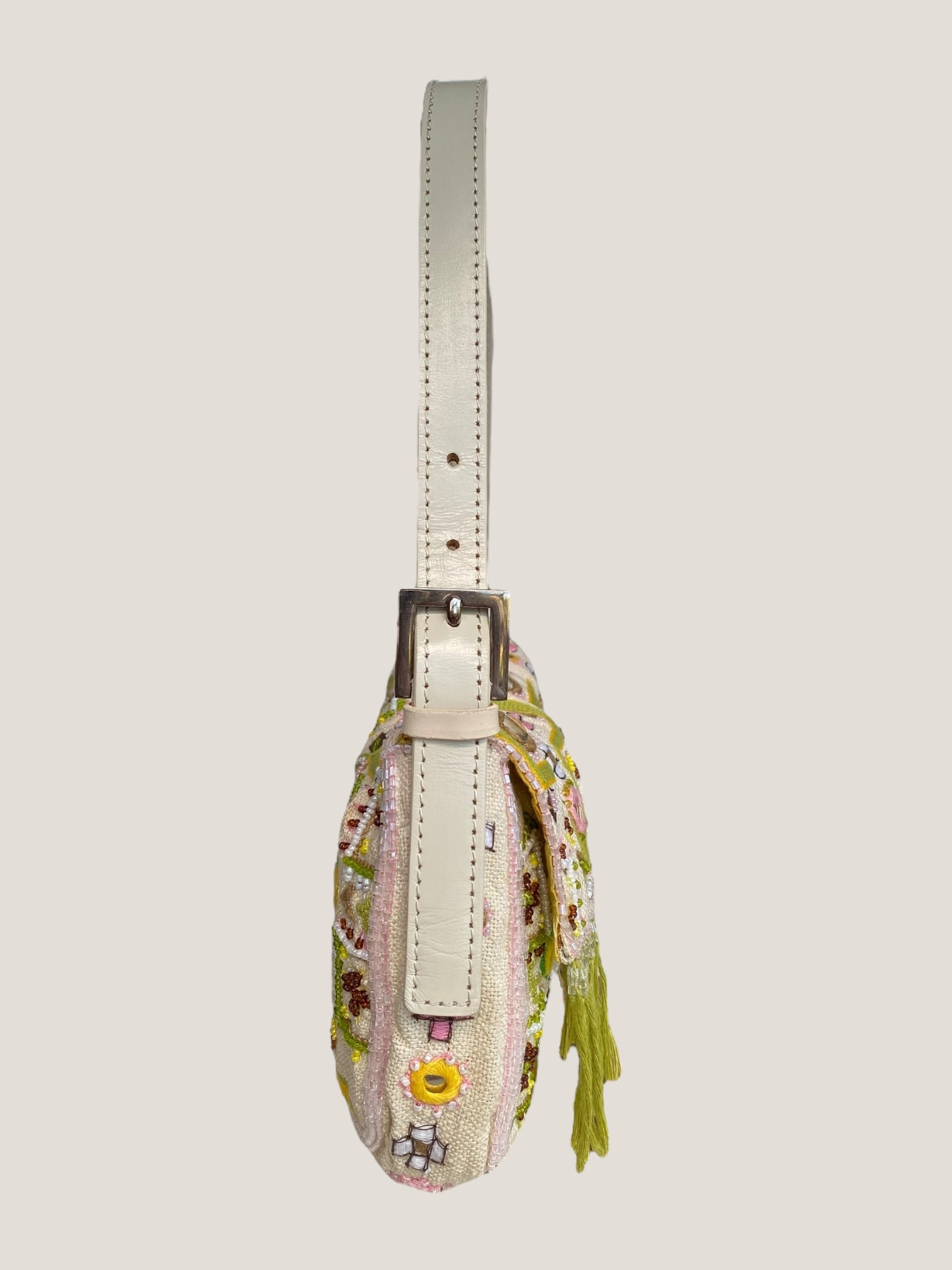 Fendi floral embroidered baguette